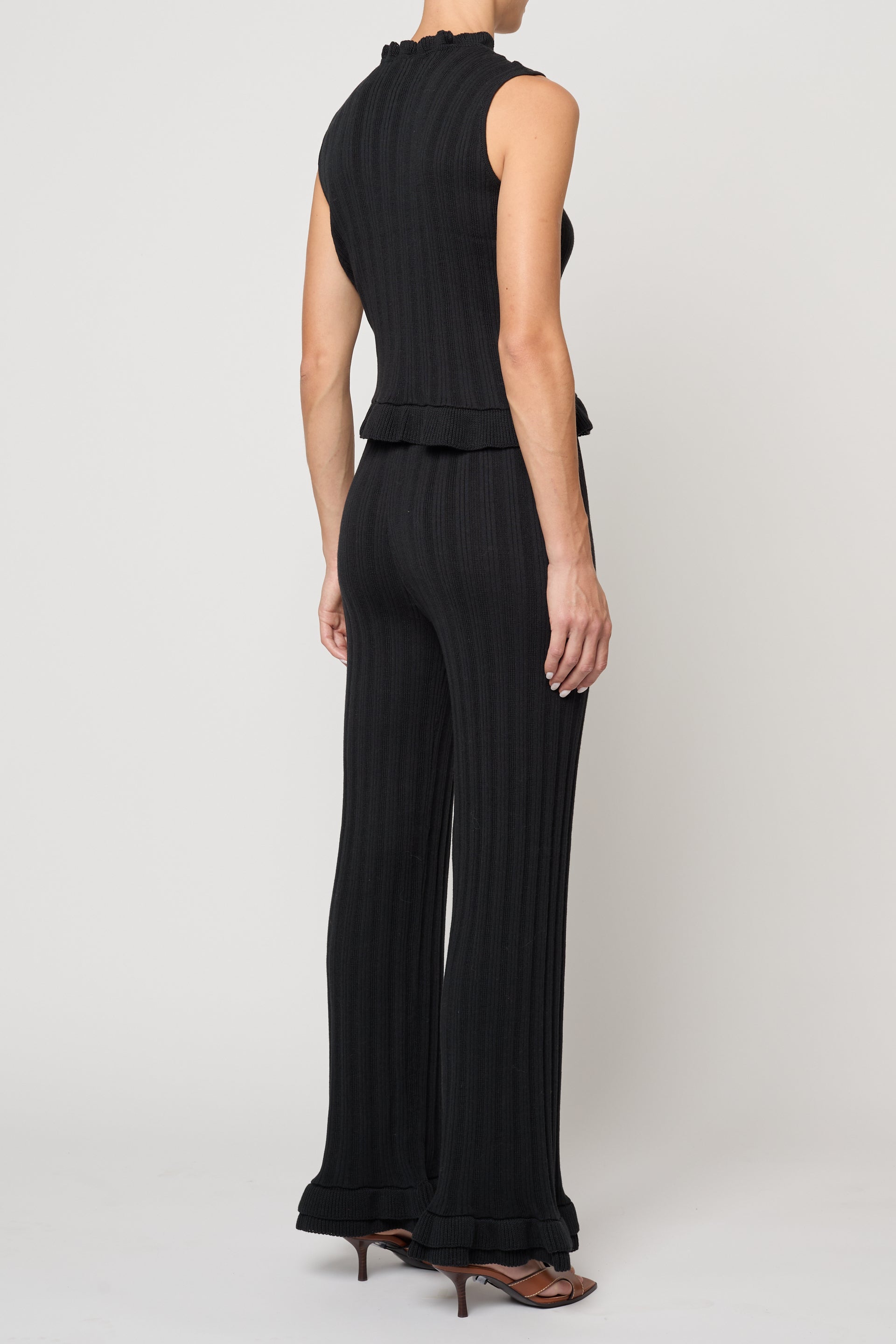 Pointelle Ruffle Pant