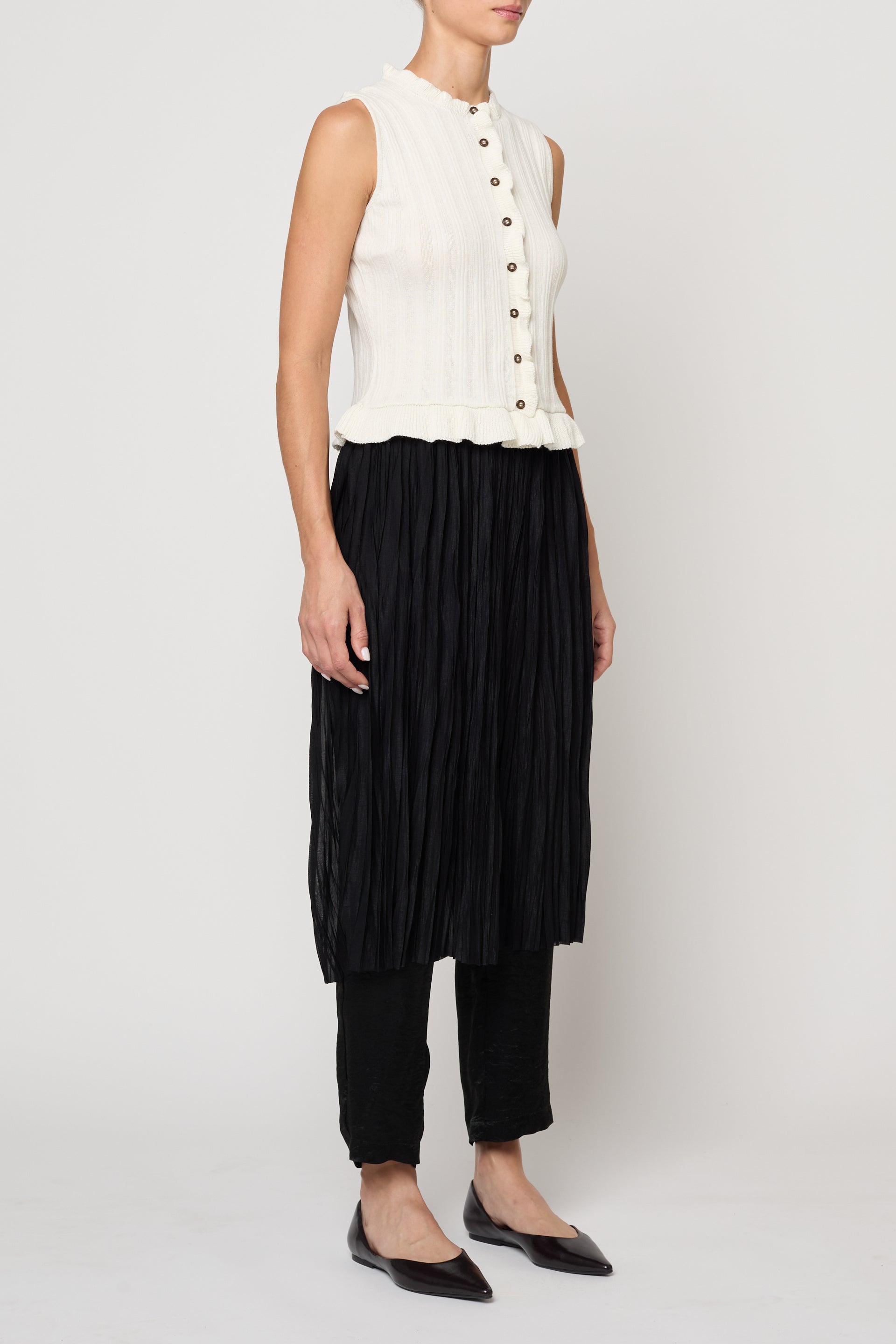 Skirt Pant in Random Pleats Chiffon