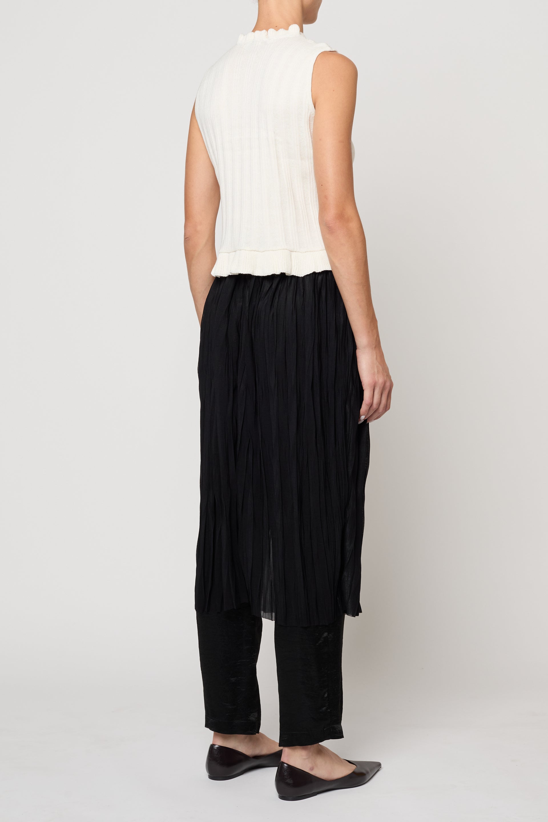Skirt Pant in Random Pleats Chiffon