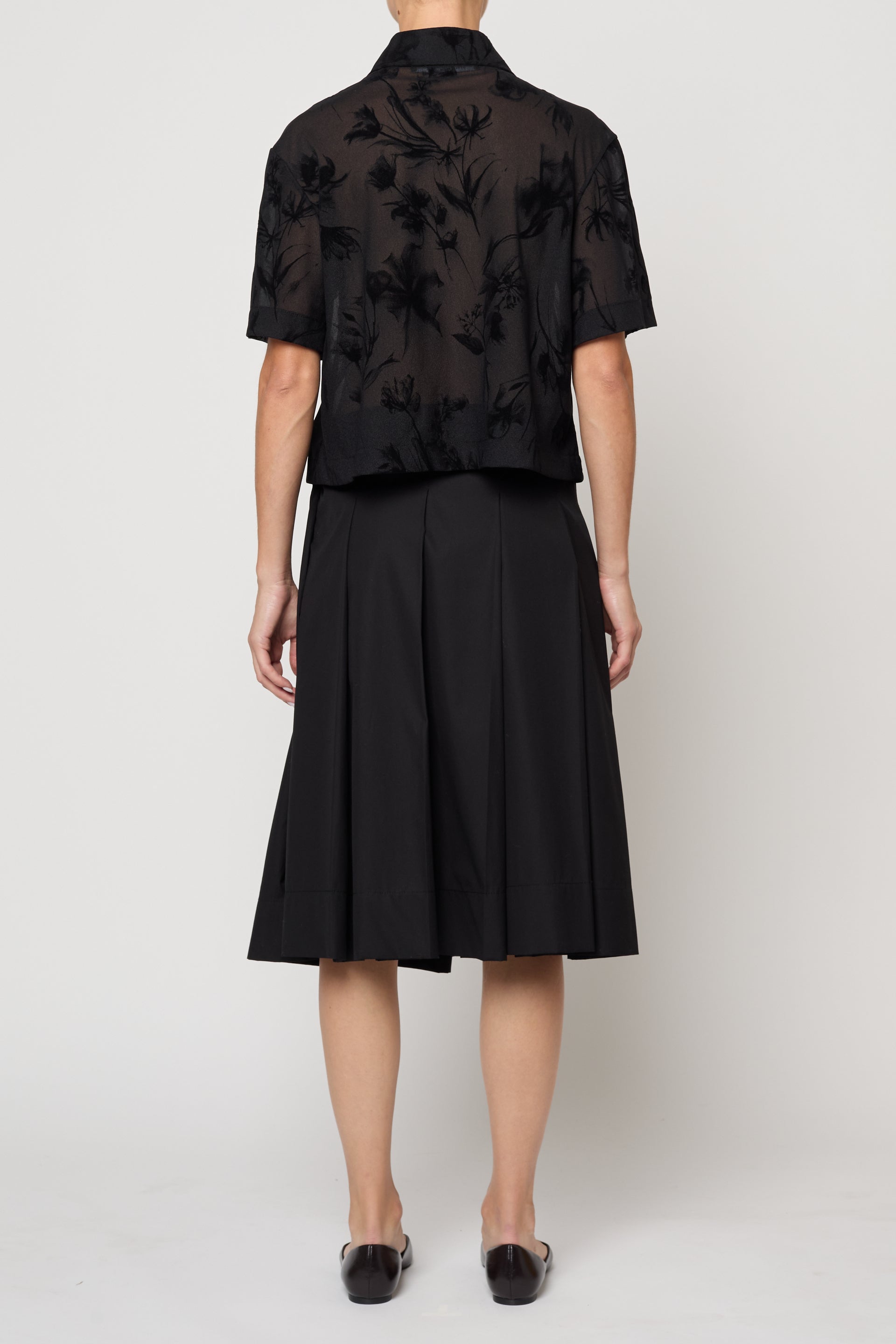 Pleat Skirt in Pima Cotton Poplin
