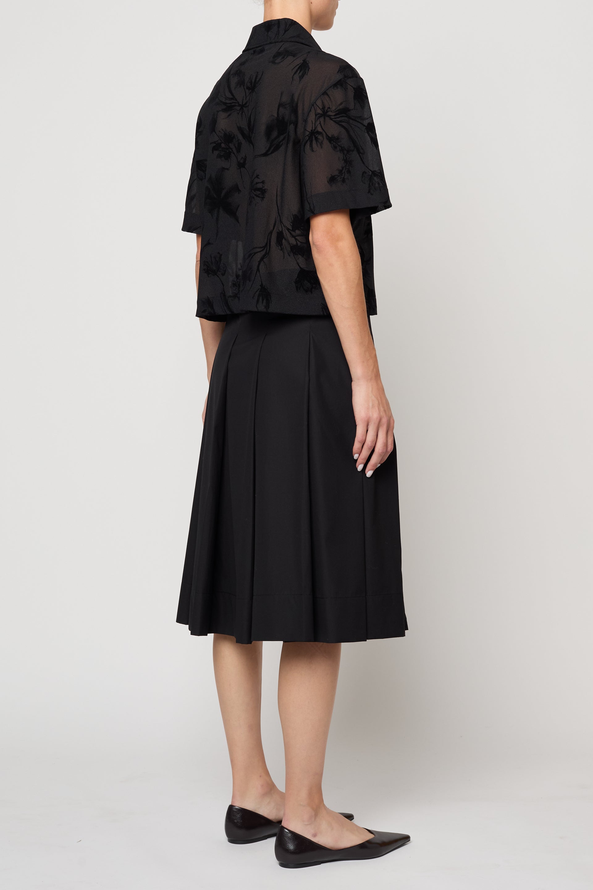 Pleat Skirt in Pima Cotton Poplin