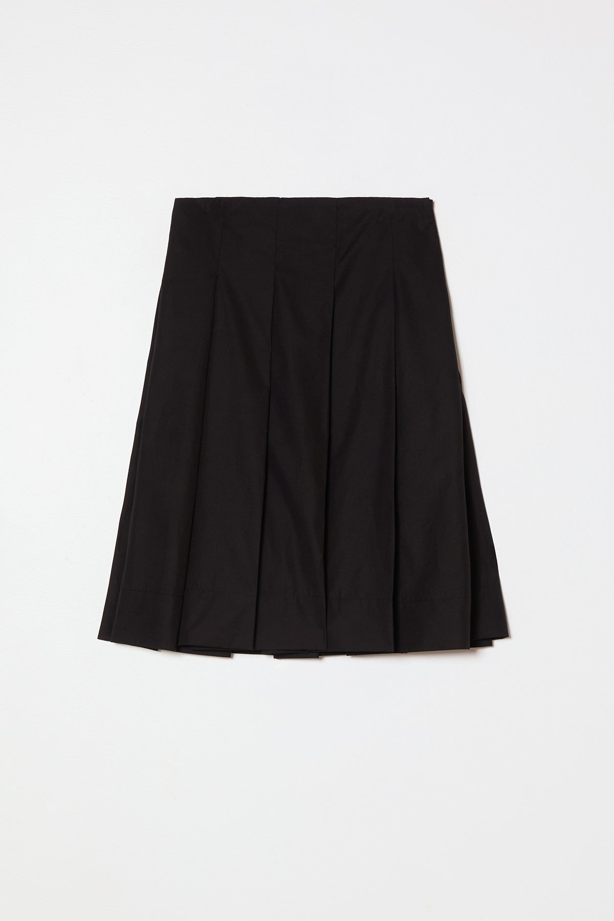 Pleat Skirt in Pima Cotton Poplin