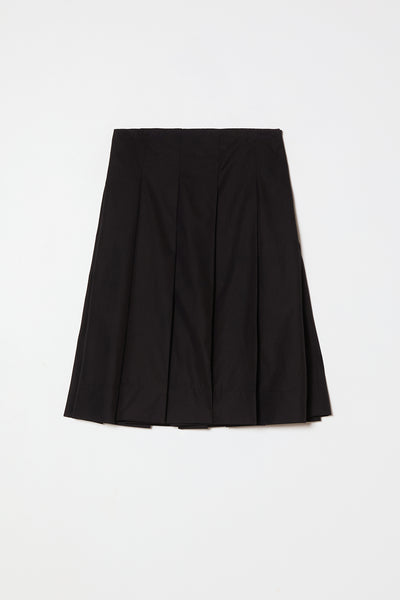 Pleat Skirt in Pima Cotton Poplin