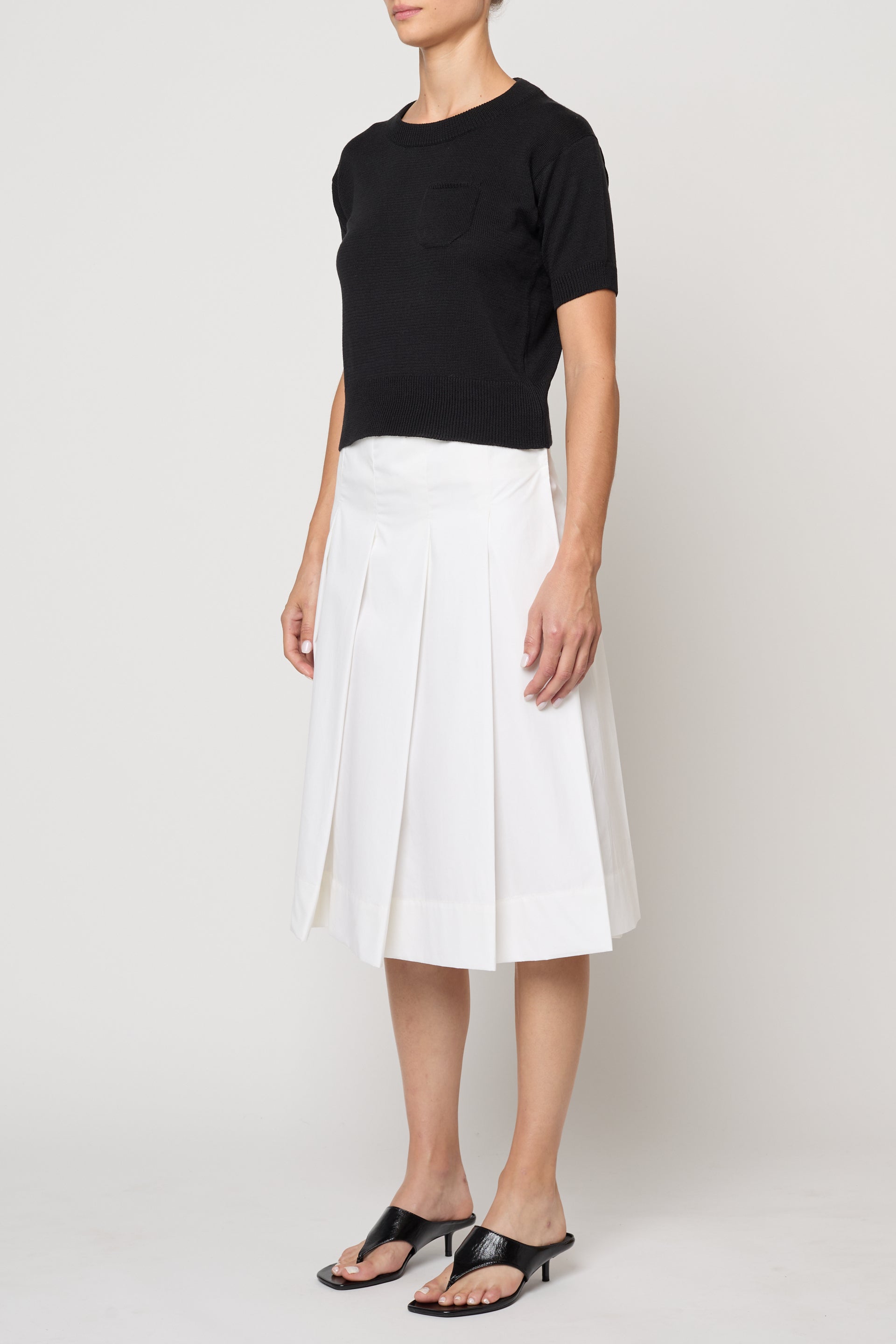 Pleat Skirt in Pima Cotton Poplin