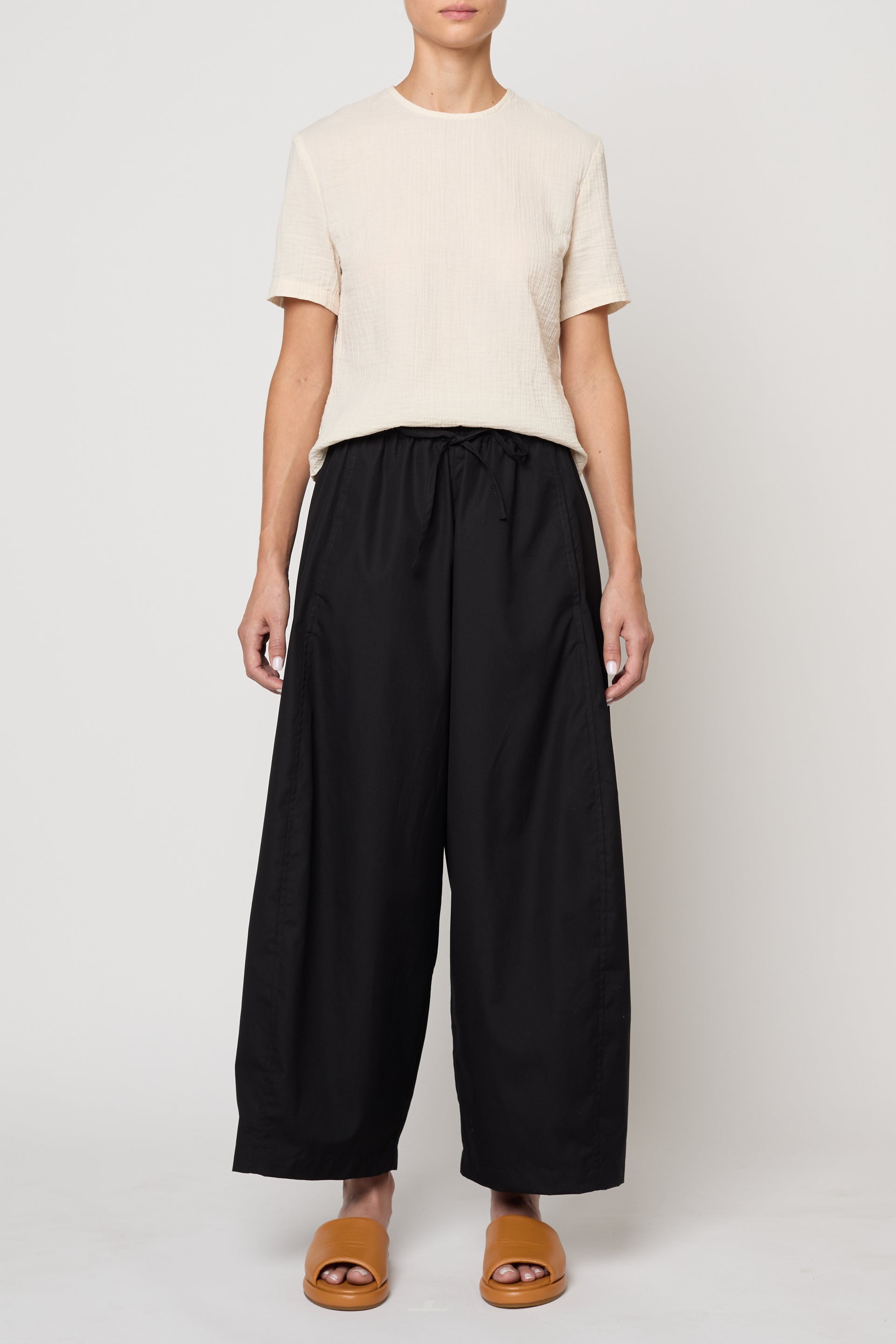 Typewriter Barrel Pant in Pima Cotton Poplin