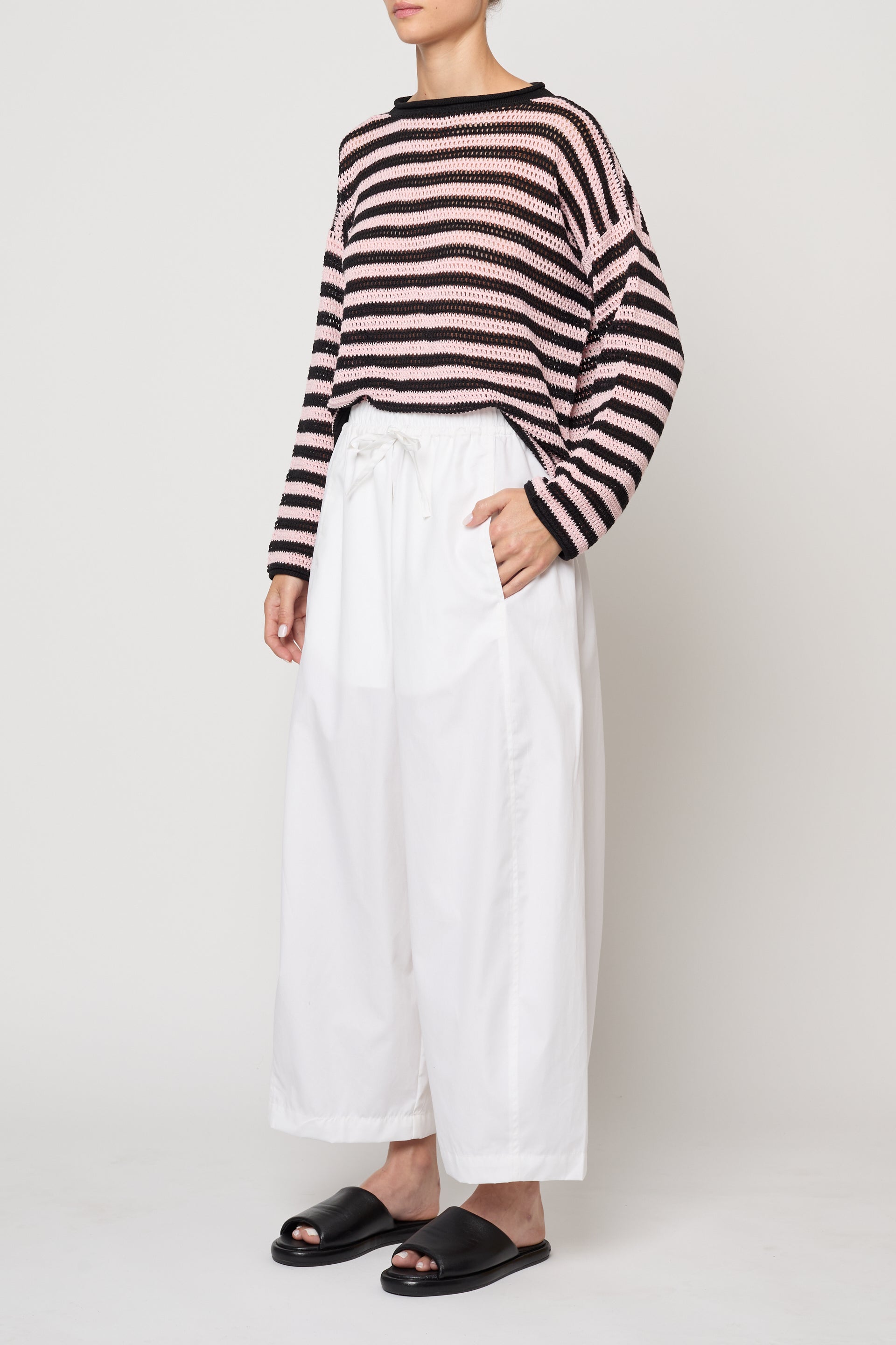 Typewriter Barrel Pant in Pima Cotton Poplin