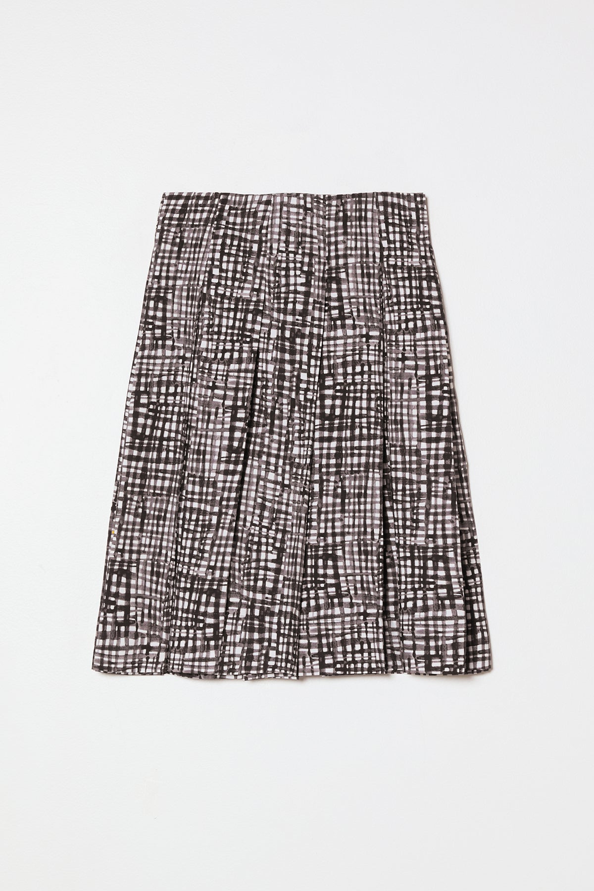 Pleat Skirt in Watercolor Gingham