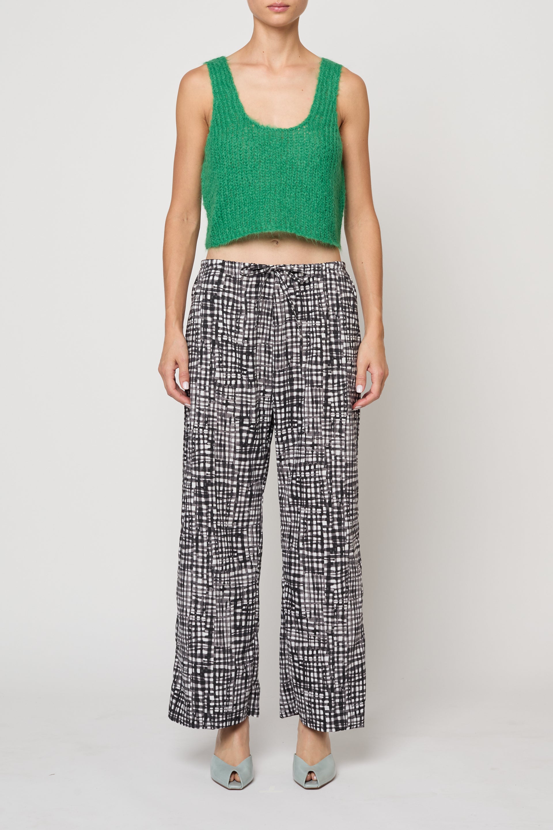 Track Trouser in Watercolor Gingham