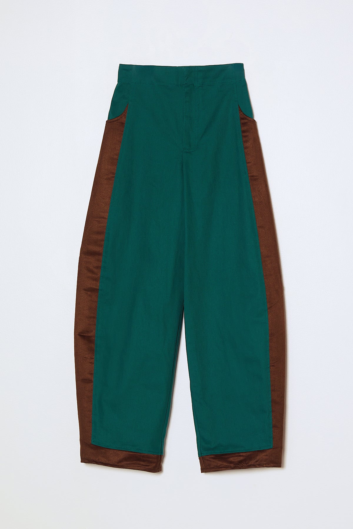 Dakar Pant in Twill with Vegan Suede - Ocean Green