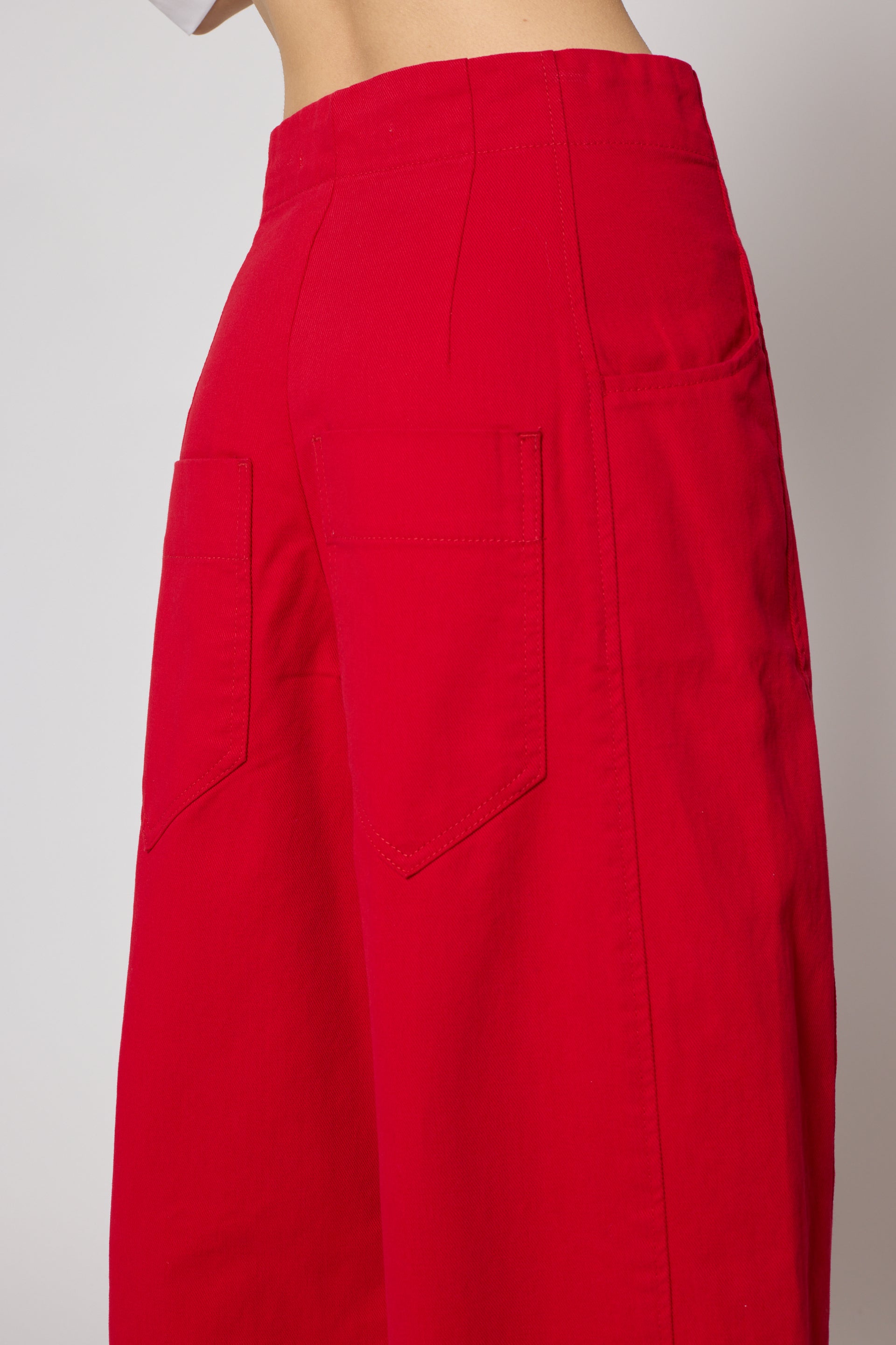 TINDARO DE LUCA ティンダロ デ ルカ コットン パンツ XL 赤 Dakar Pant in Cotton Twill at Atelier Delphine