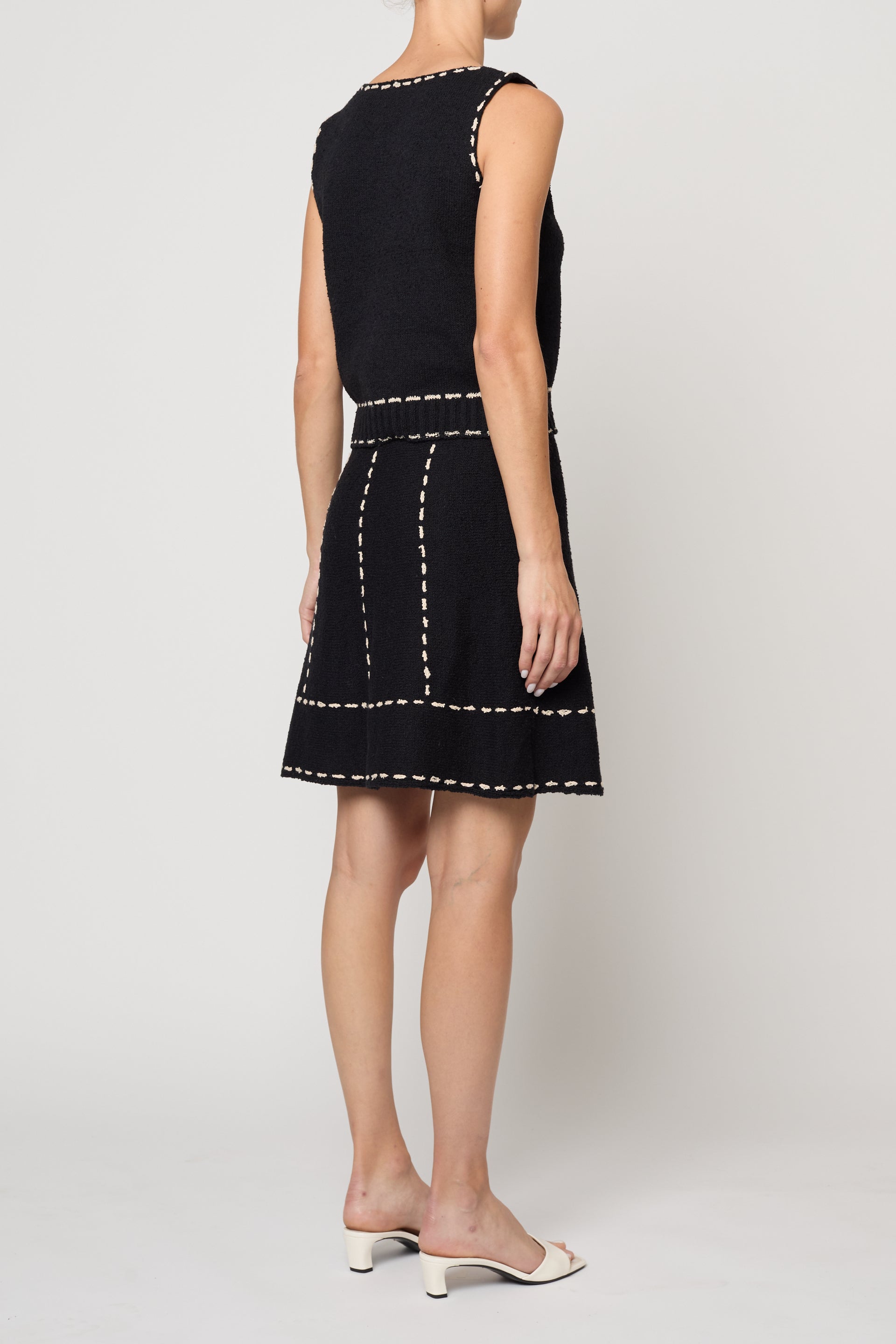 Whipstitch Knit Skirt in Boucle Tanguis Cotton