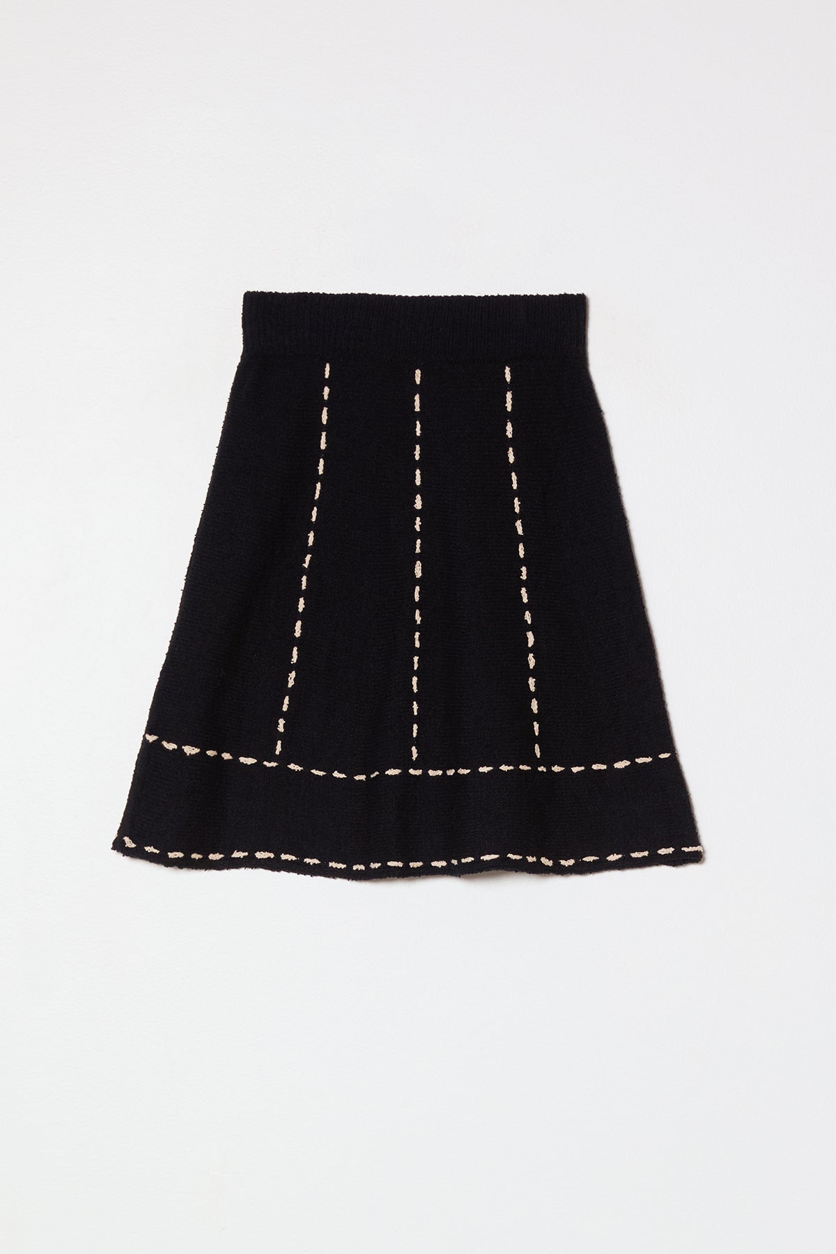 Whipstitch Knit Skirt in Boucle Tanguis Cotton