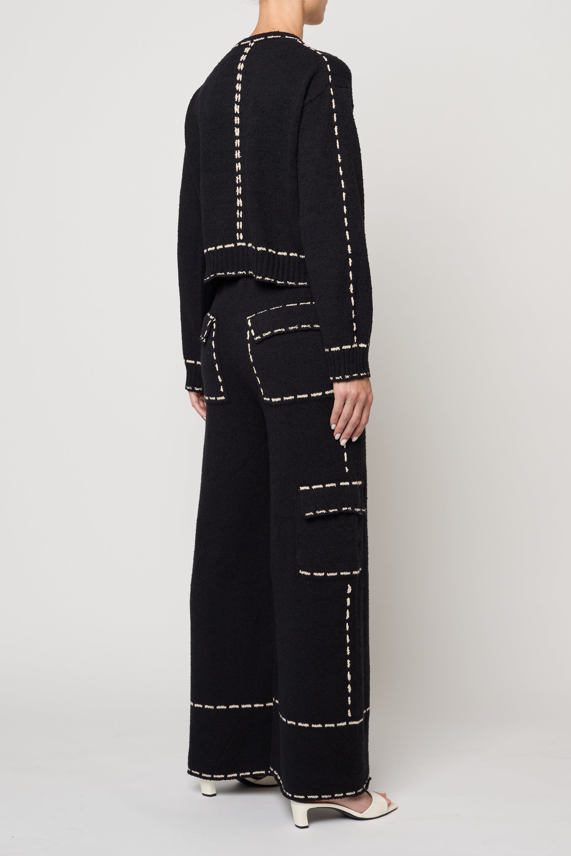 Lottie Pant in Boucle Tanguis Cotton - Black