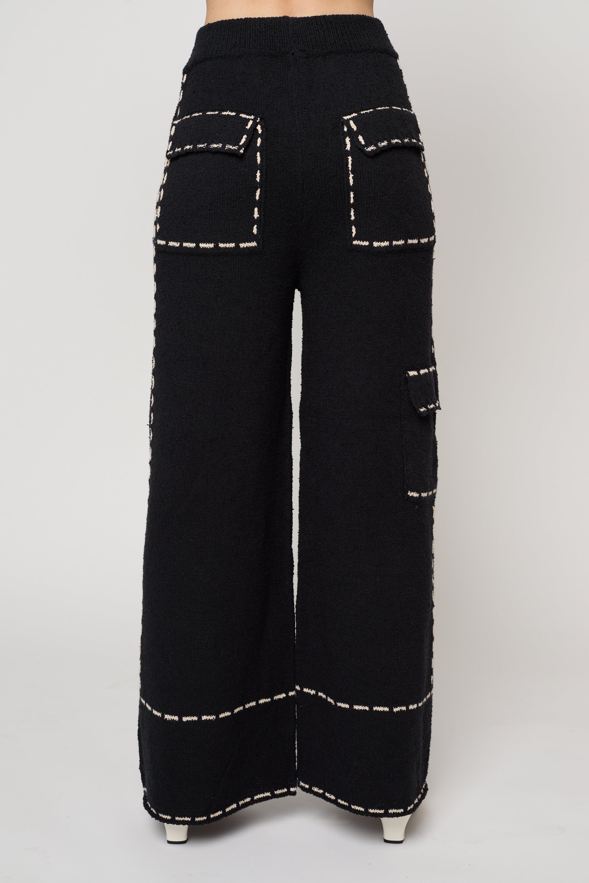 Lottie Pant in Boucle Tanguis Cotton - Black