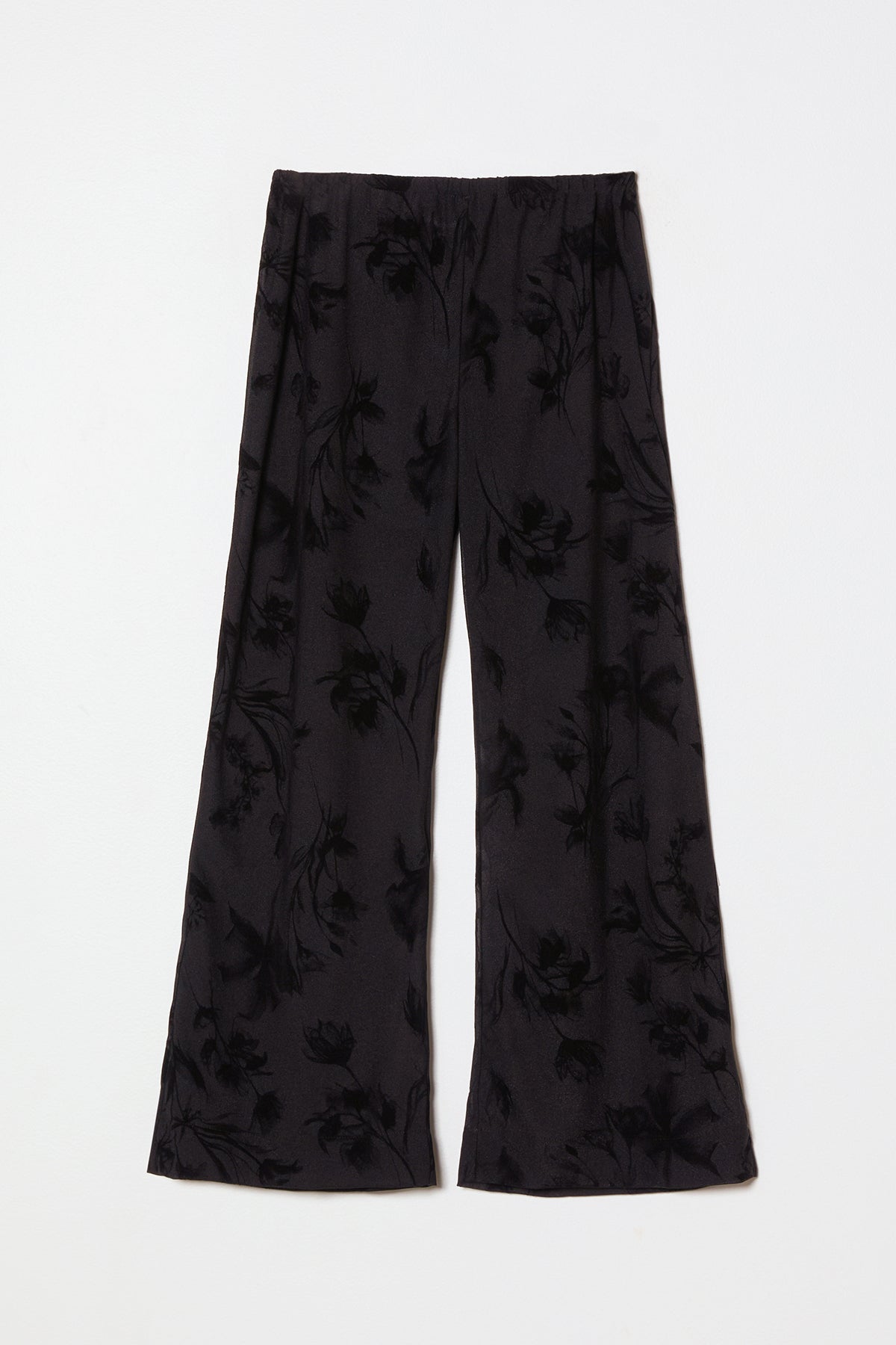 Print Pant in Flower Flock Crepe