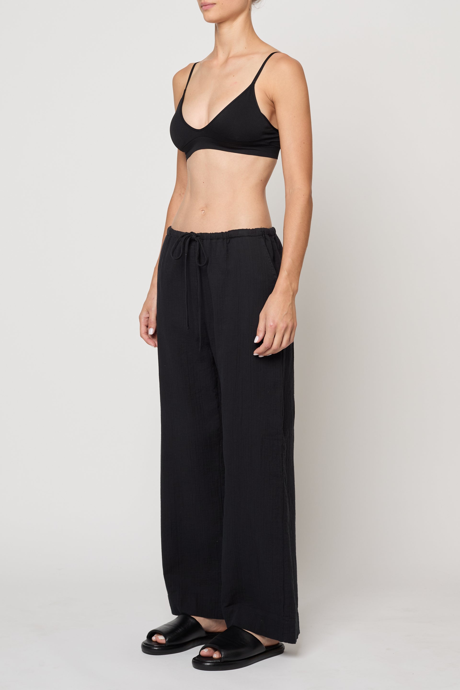 Drawstring Pant in Crinkled Gauze