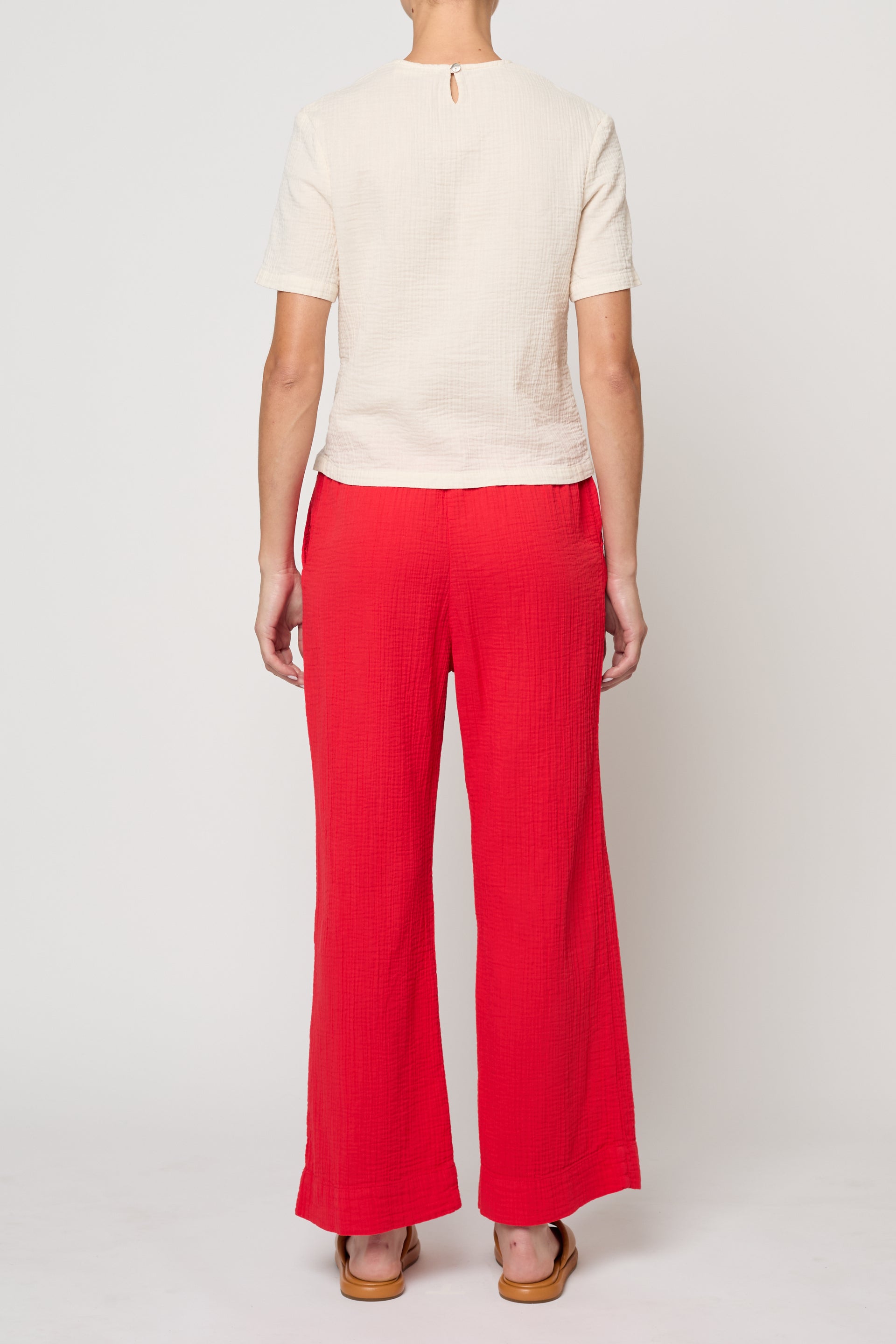 Drawstring Pant in Crinkled Gauze