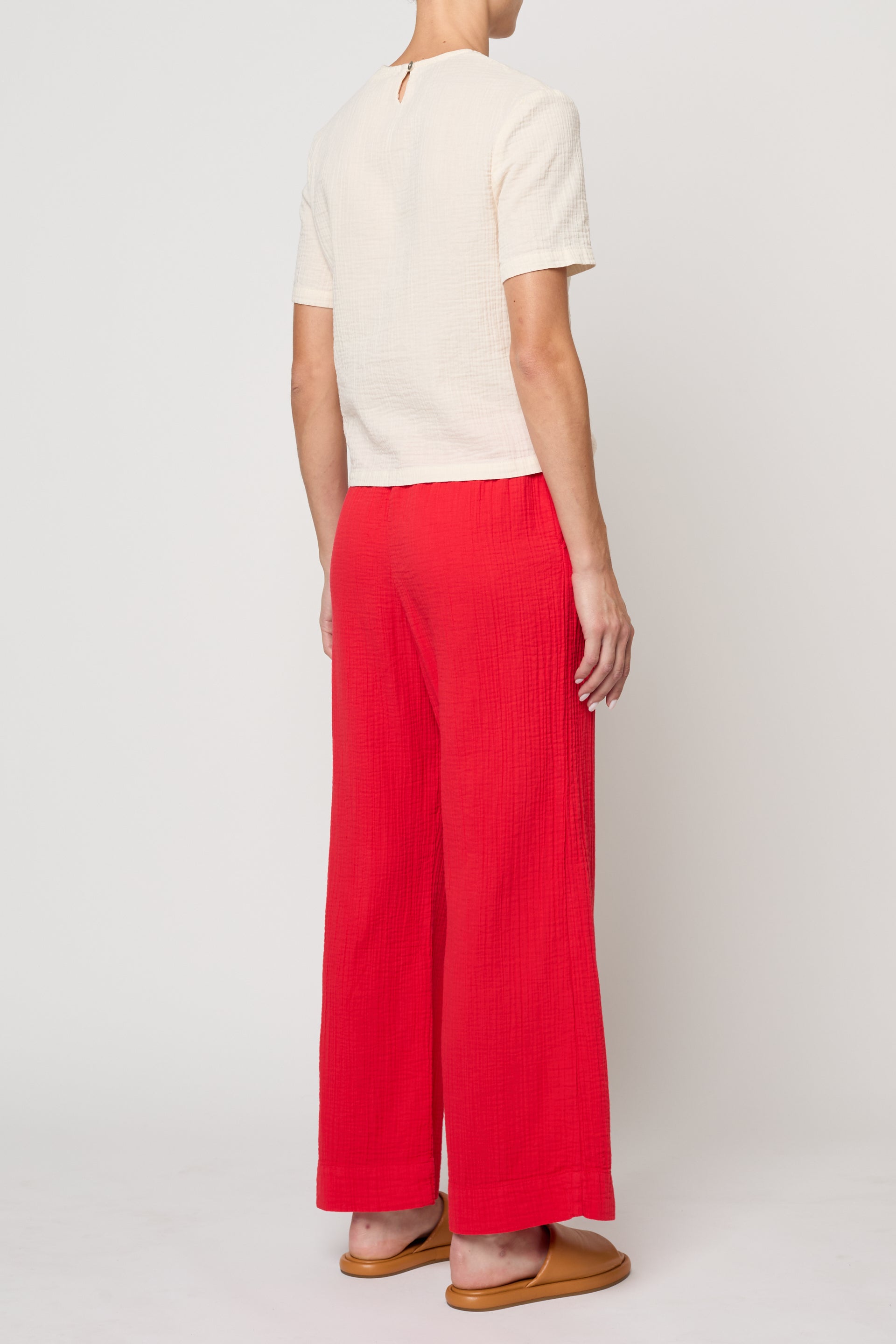 Drawstring Pant in Crinkled Gauze