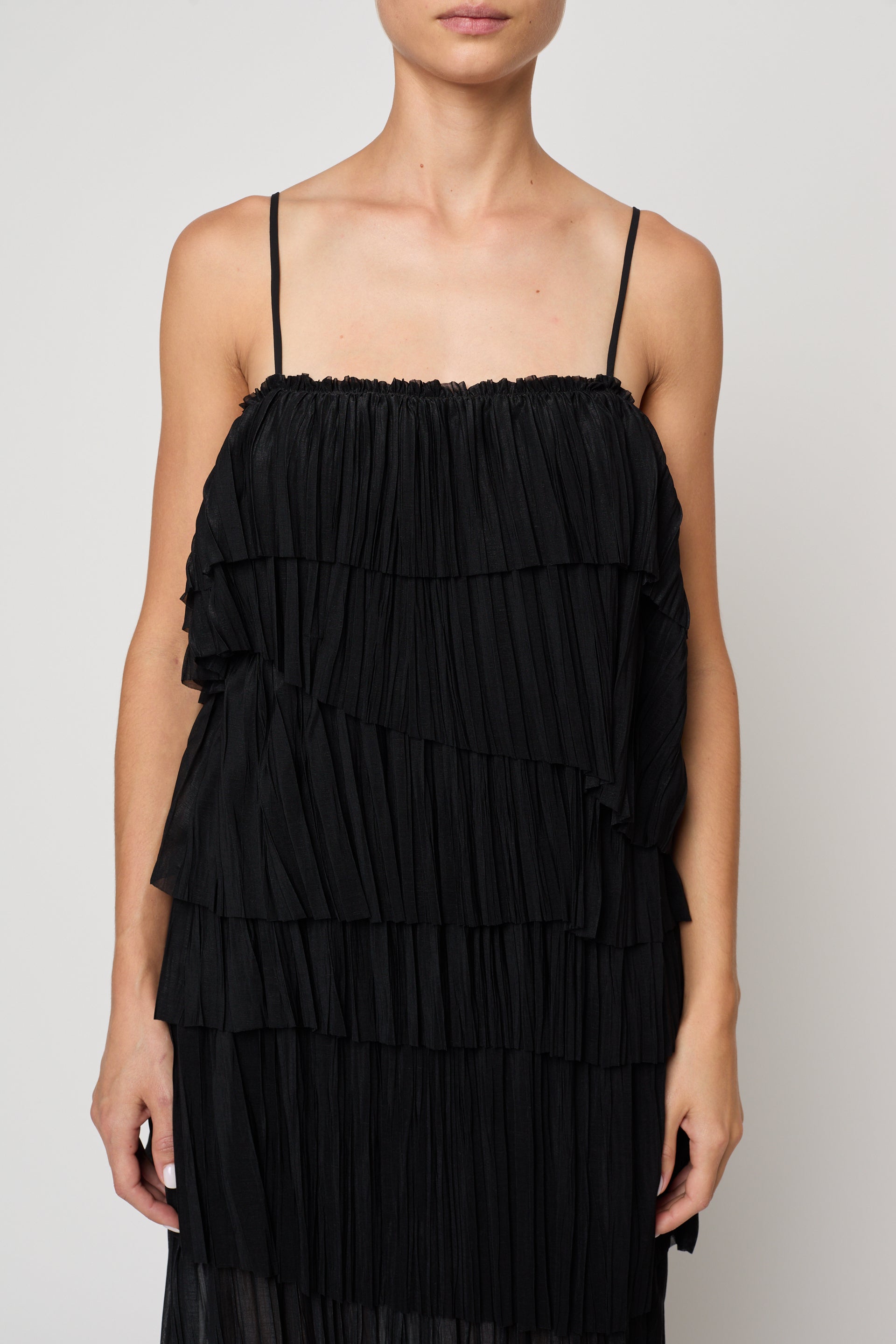 Arielle Dress in Random Pleats Chiffon
