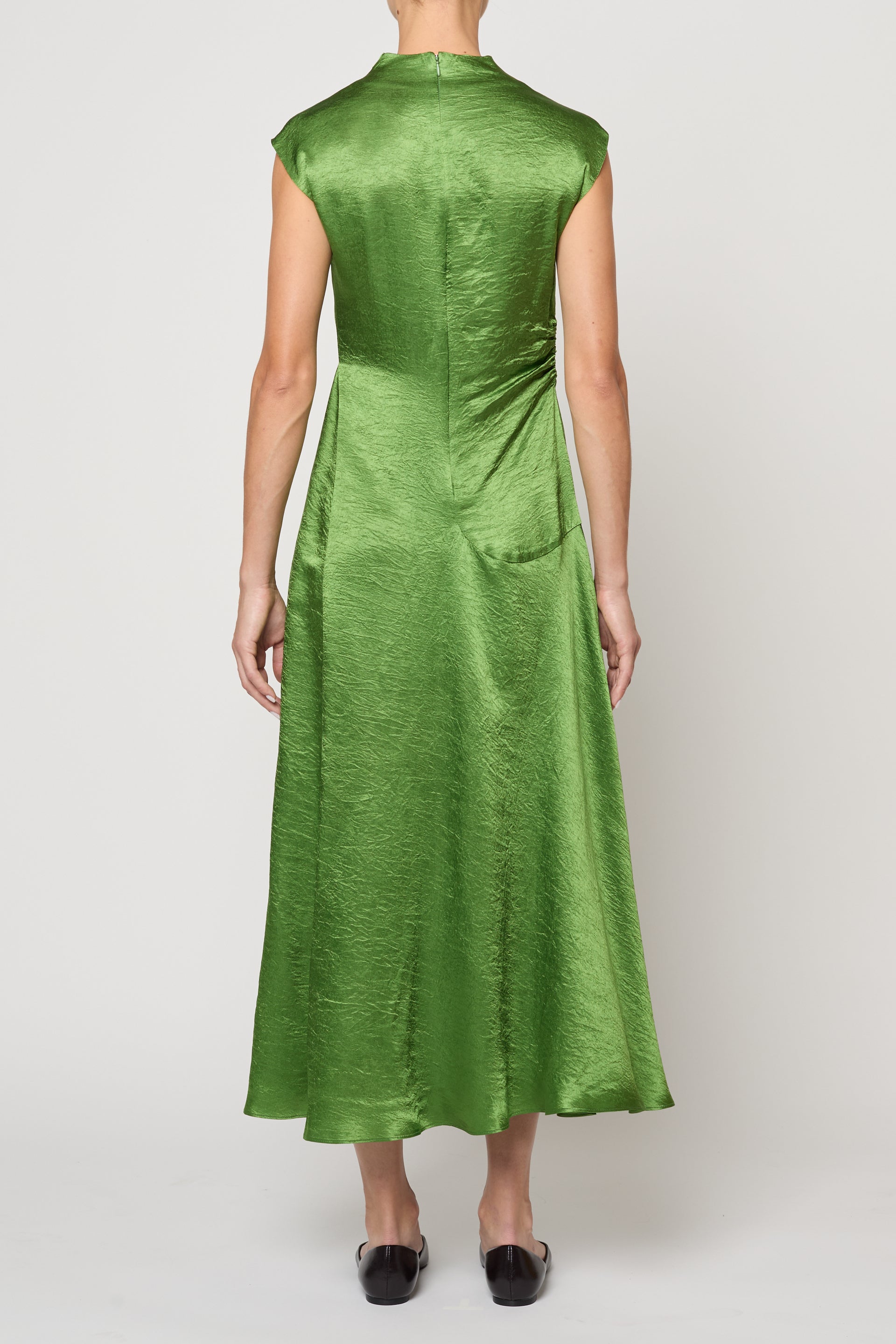 Twisted Dress in Crinkled Satin