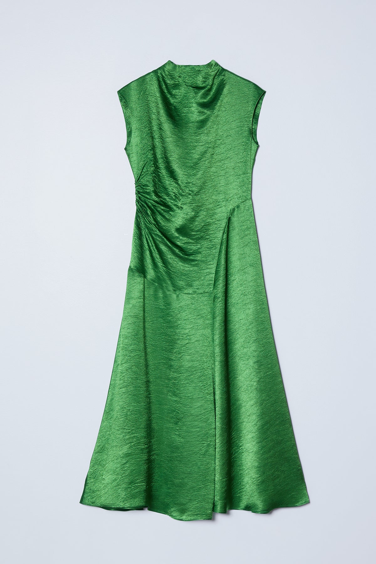 Twisted Dress in Crinkled Satin