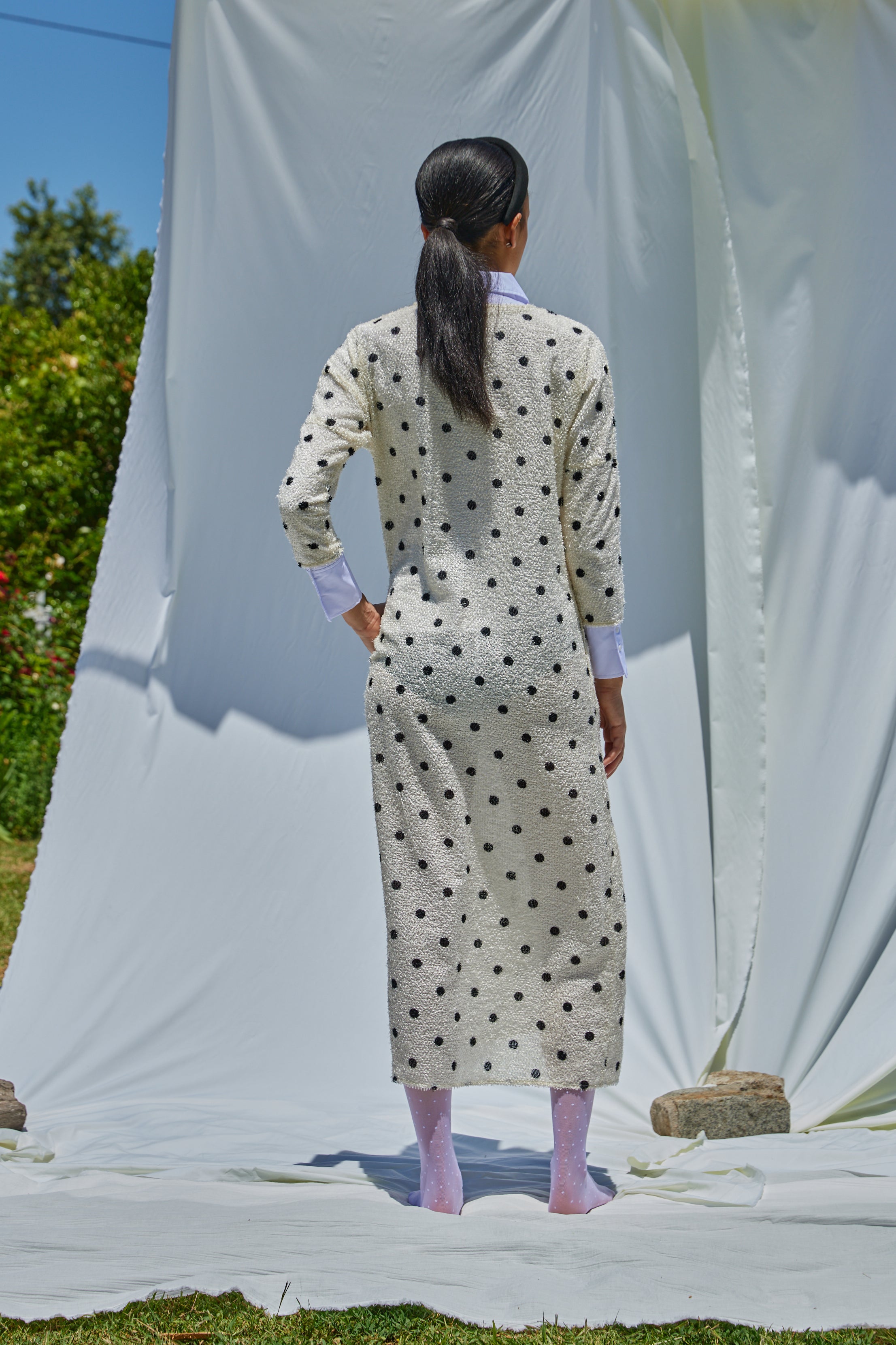 Kara Shirt Dress in Fuzzy Polkadots
