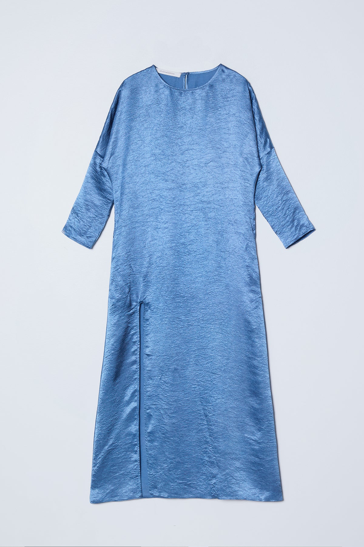 Kara Shirt Dress in Crinkled Satin