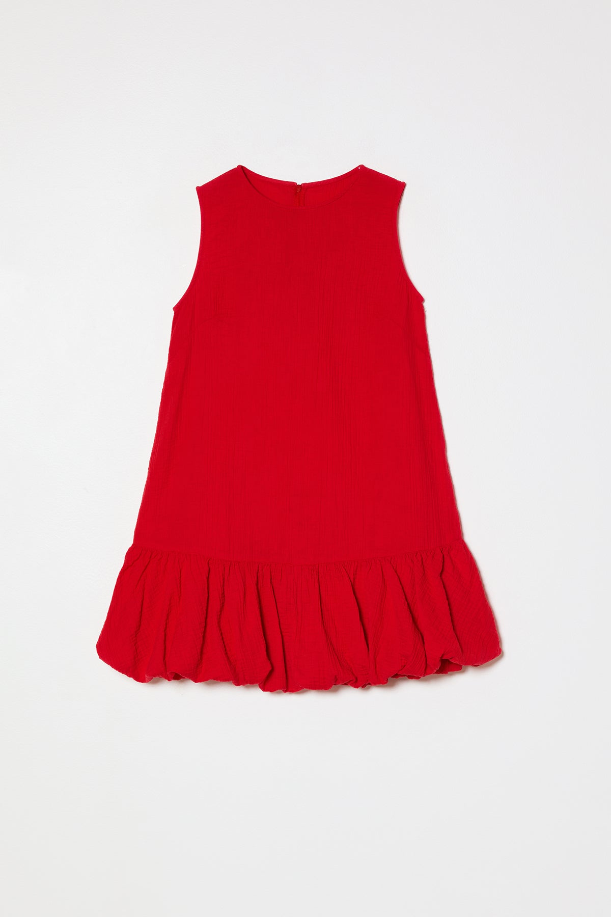 Balloon Mini Dress in Crinkled Cotton Gauze