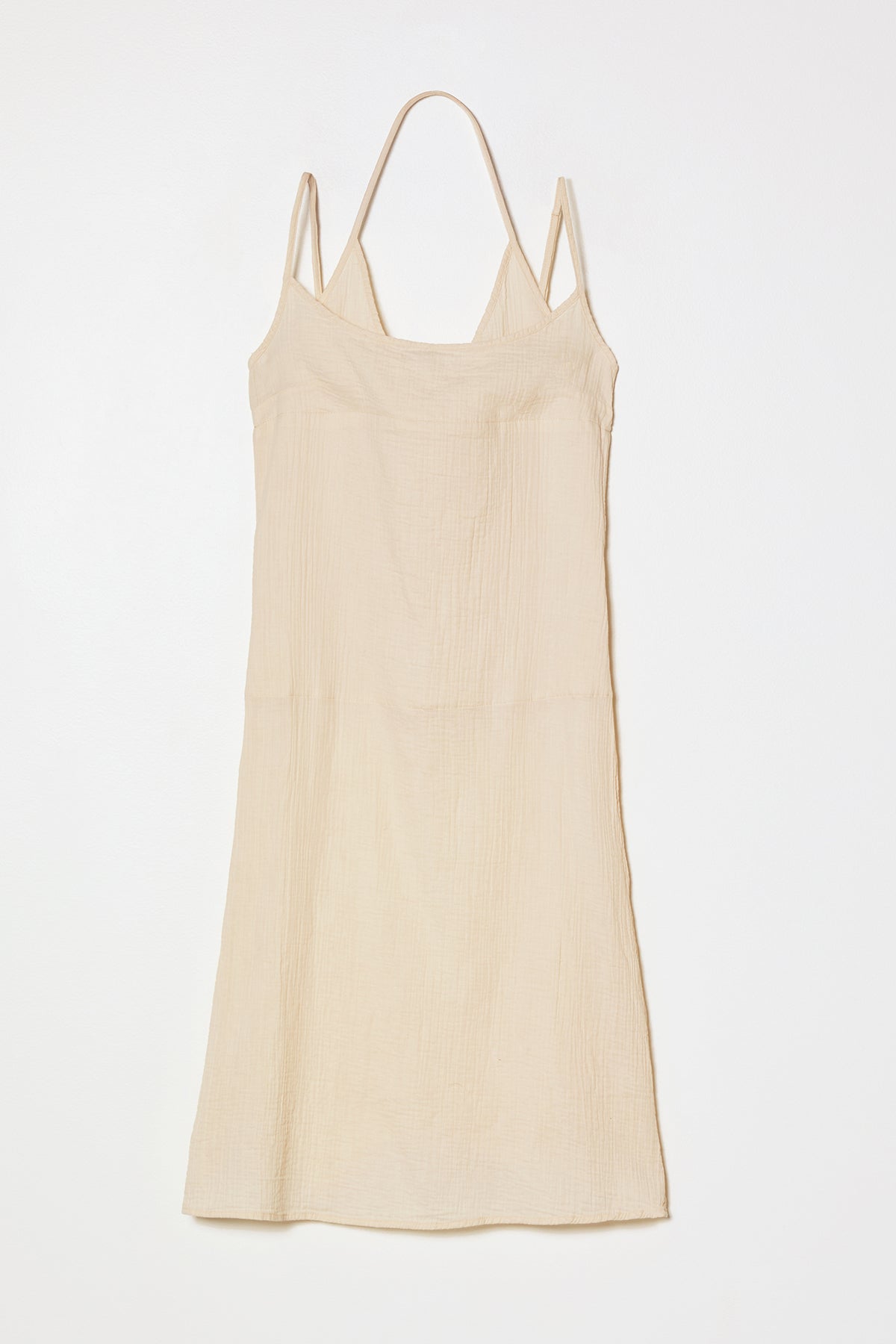 Slip Midi Dress in Crinkled Cotton Gauze