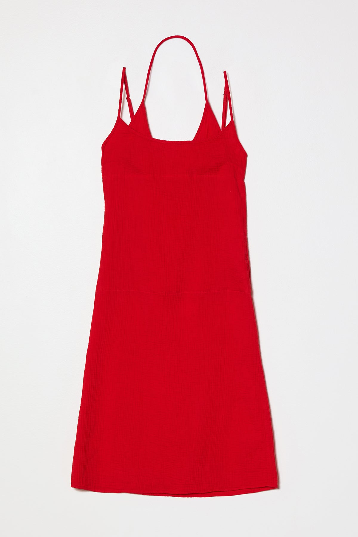 Slip Midi Dress in Crinkled Cotton Gauze
