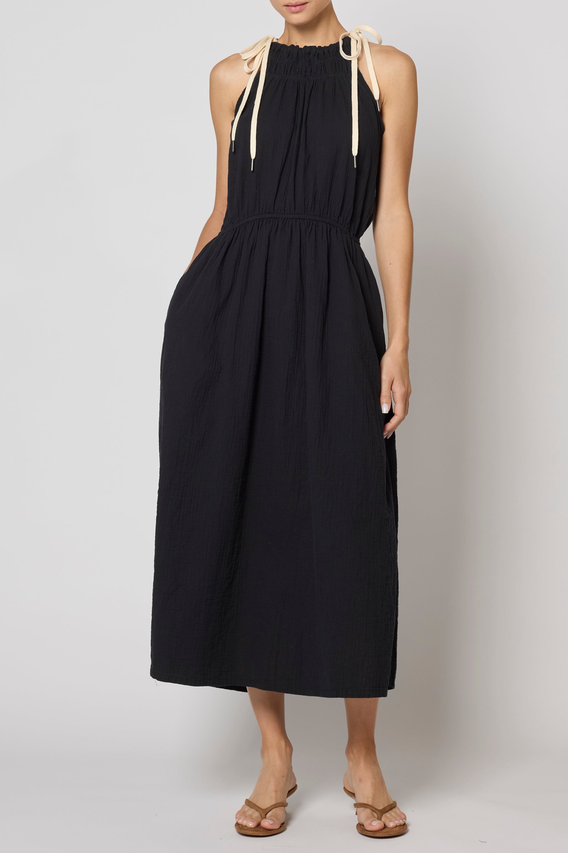 Singer Dress in Crinkled Cotton Gauze