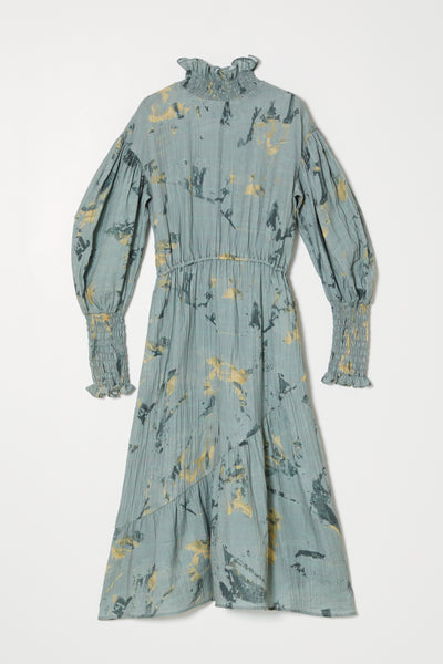 KOHAKU DRESS IN CRINKLED COTTON, MARBLE at Atelier Delphine