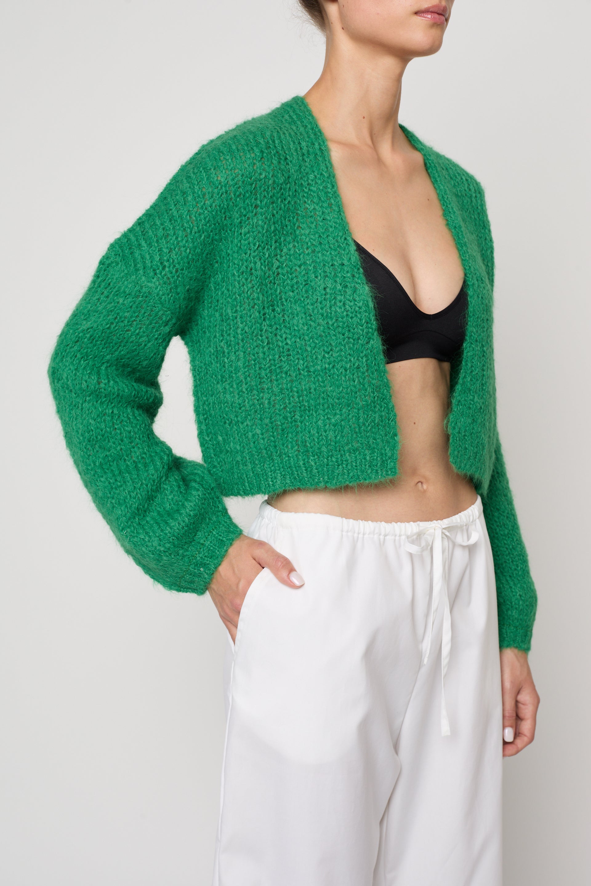 Super Crop Cora Cardigan in Suri Alpaca