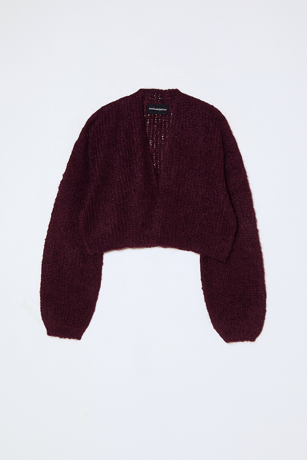Super Crop Cora Cardigan in Suri Alpaca - Deep Orchid