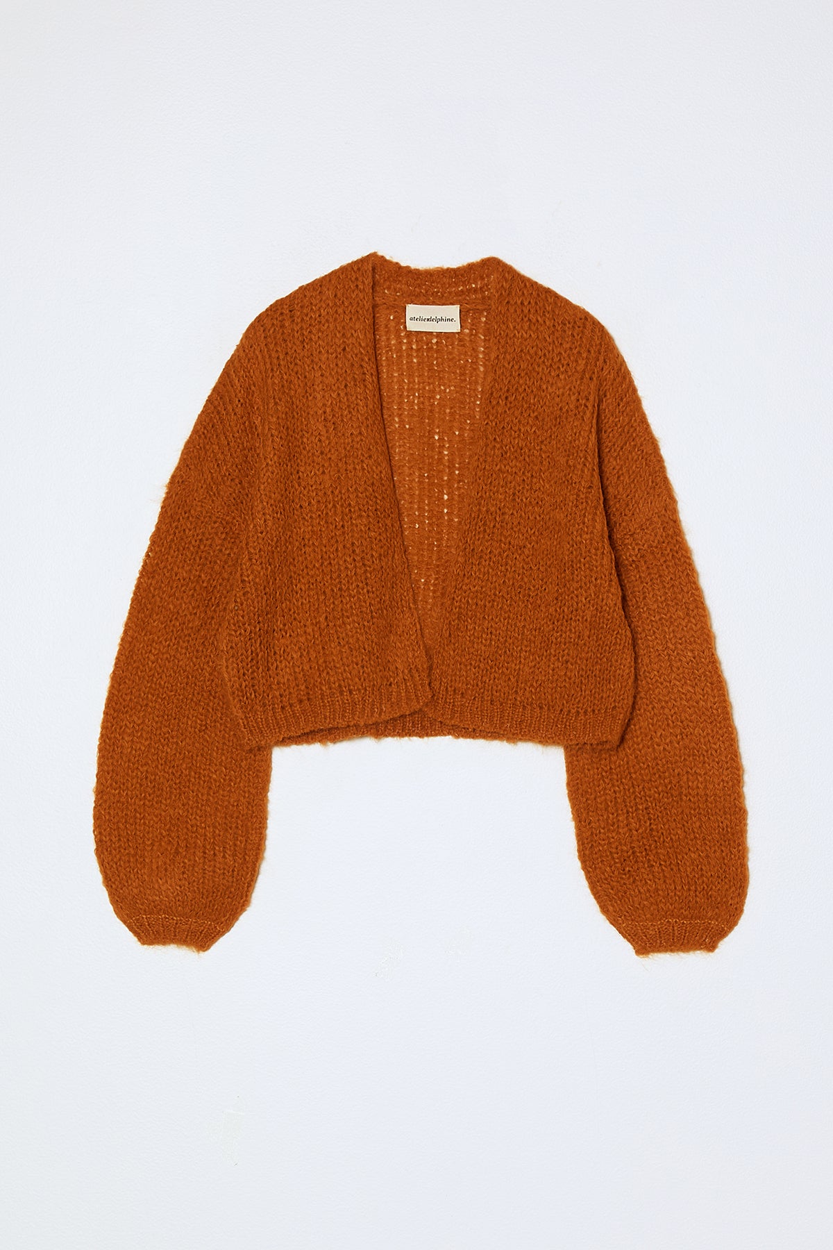 Super Crop Cora Cardigan in Suri Alpaca - Burnt Orange