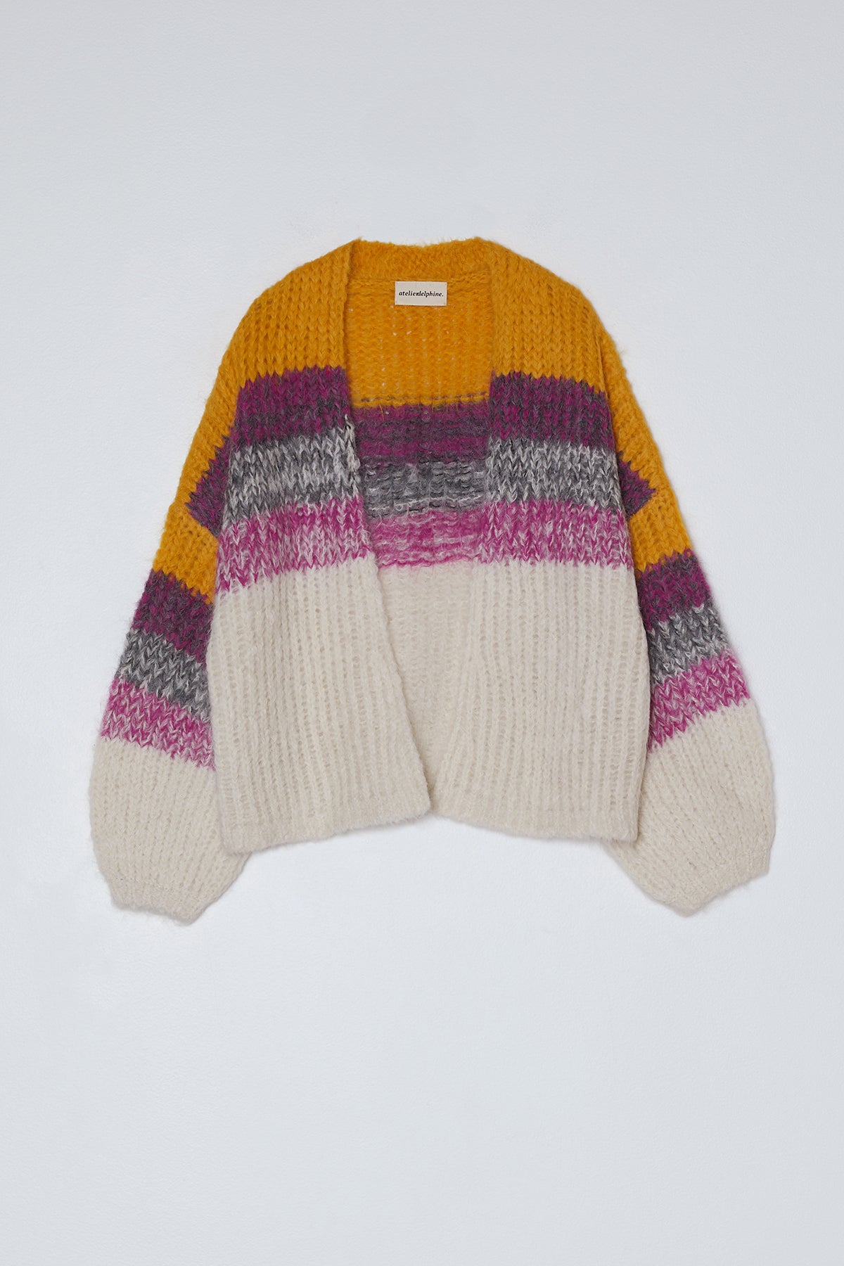 Cora Alpaca Cardigan Double Ply in Heathered Knitting