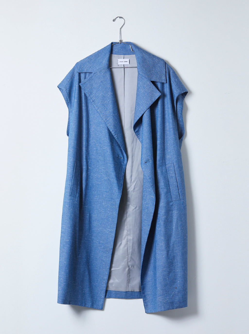 Sleeveless Linen Cocoon Coat