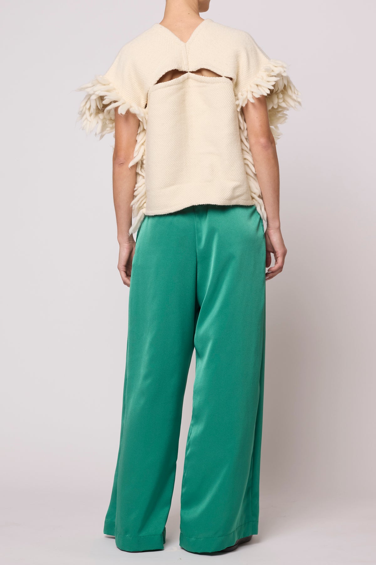 Celeste Top in Handwoven Alpaca with Chunky Wool Fringe