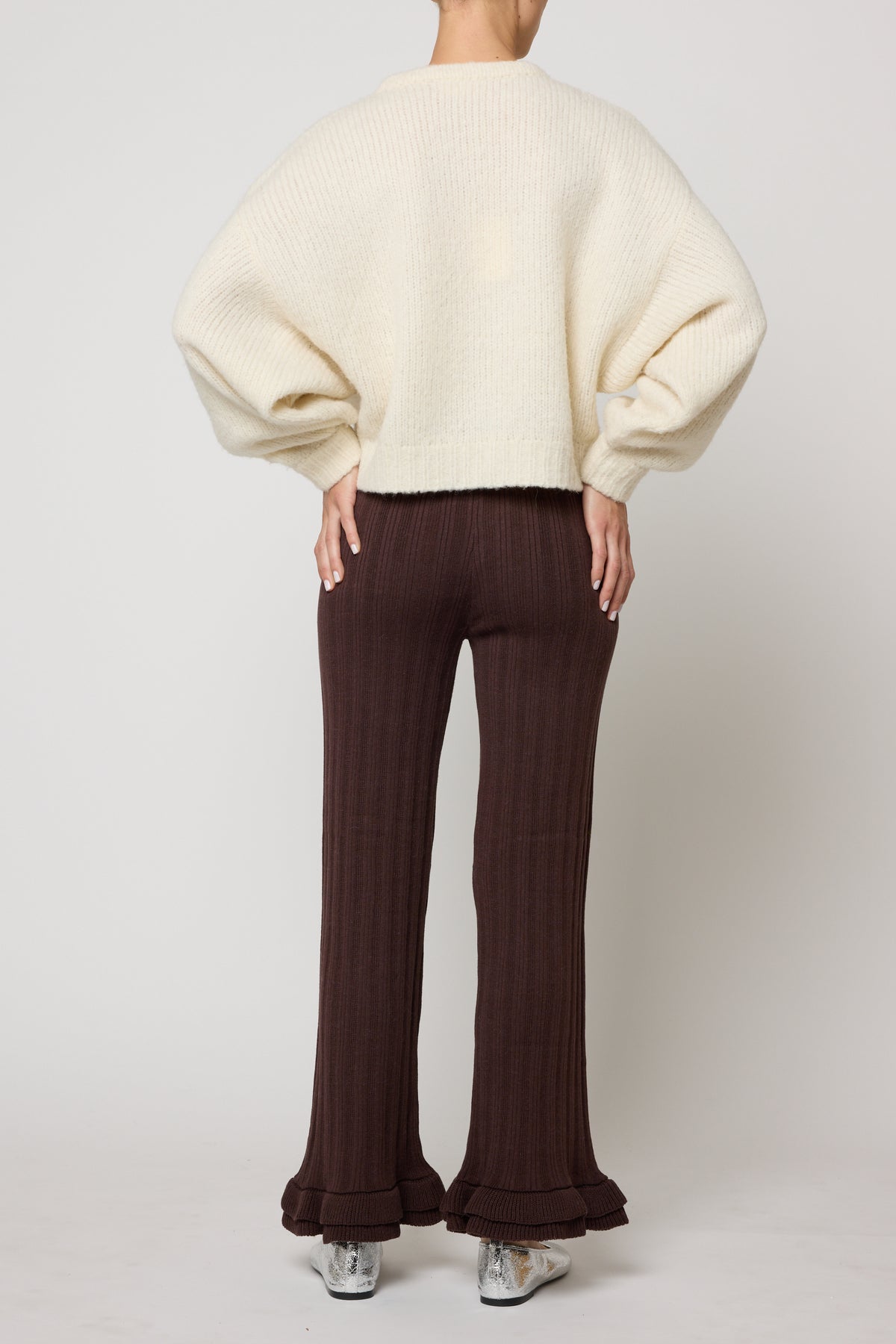 Balloon Sleeve Sweater in Supreme Alpaca - Cream