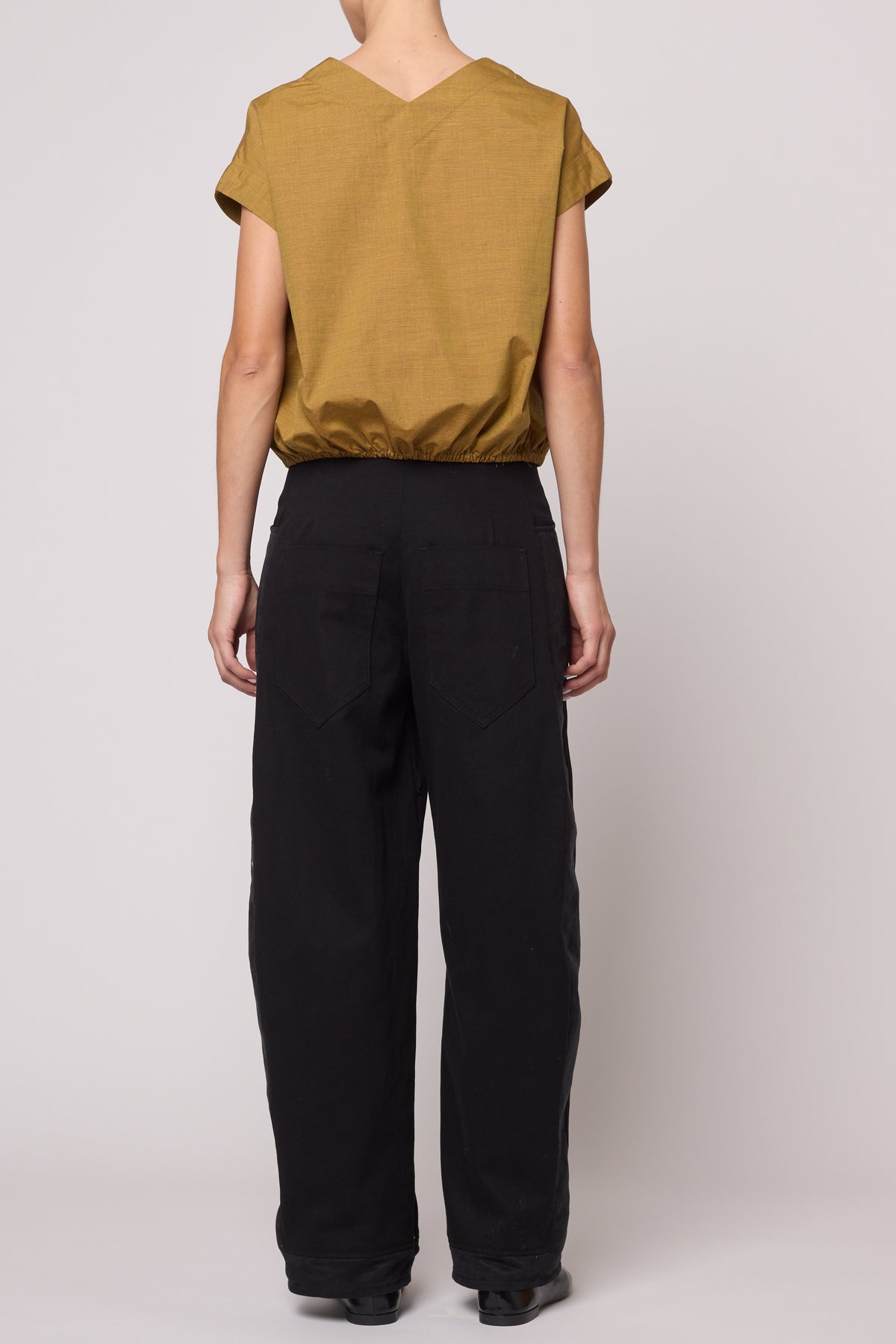 Dakar Pant in Twill with Vegan Suede - Black