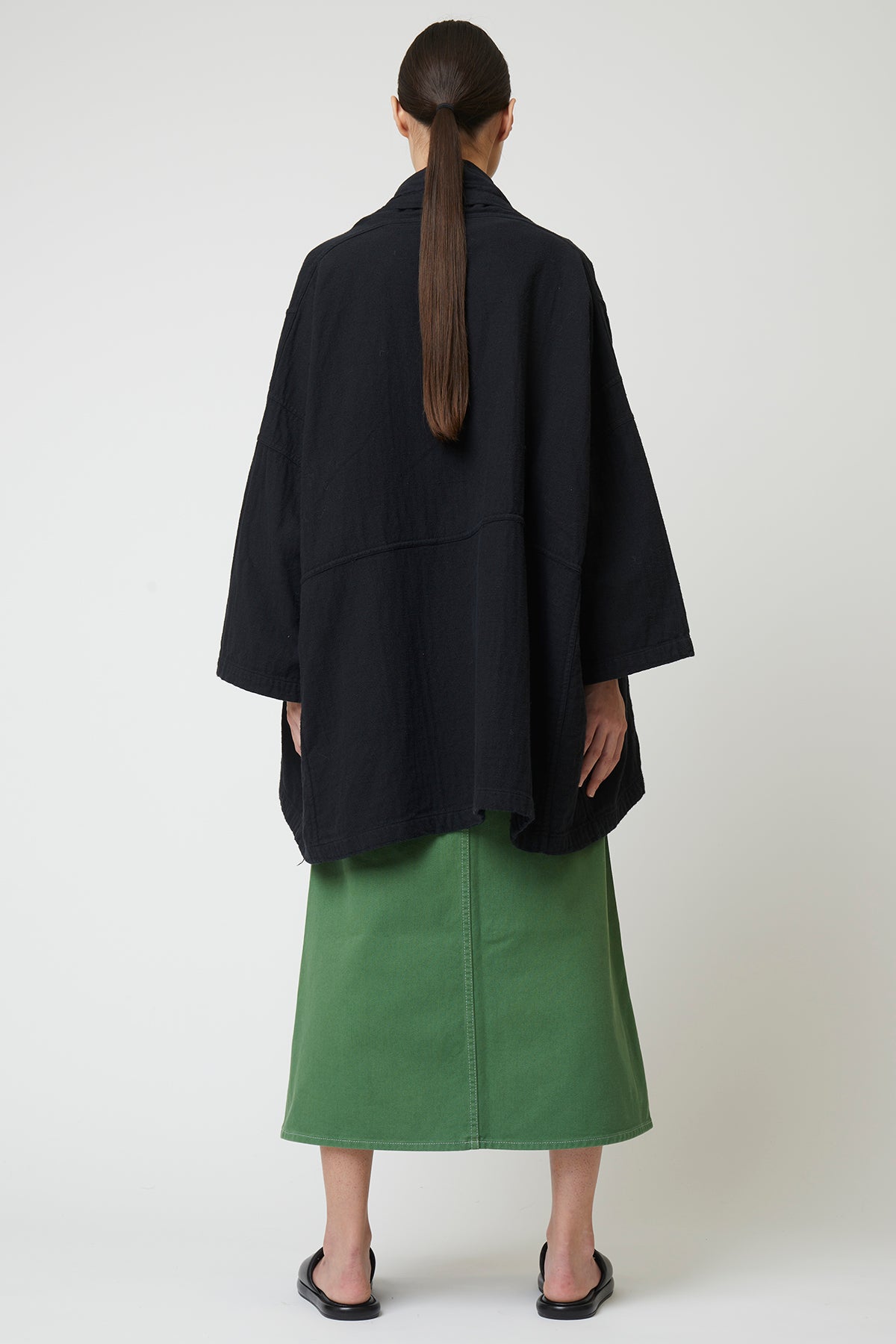 Haori Coat in Double Layer Gauze - Black