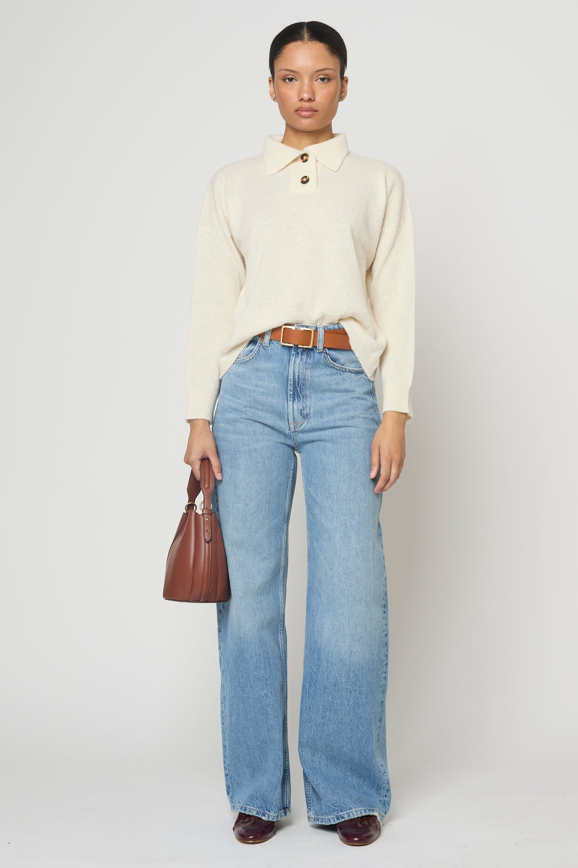 Soft Polo Shirt in Lightweight Alpaca