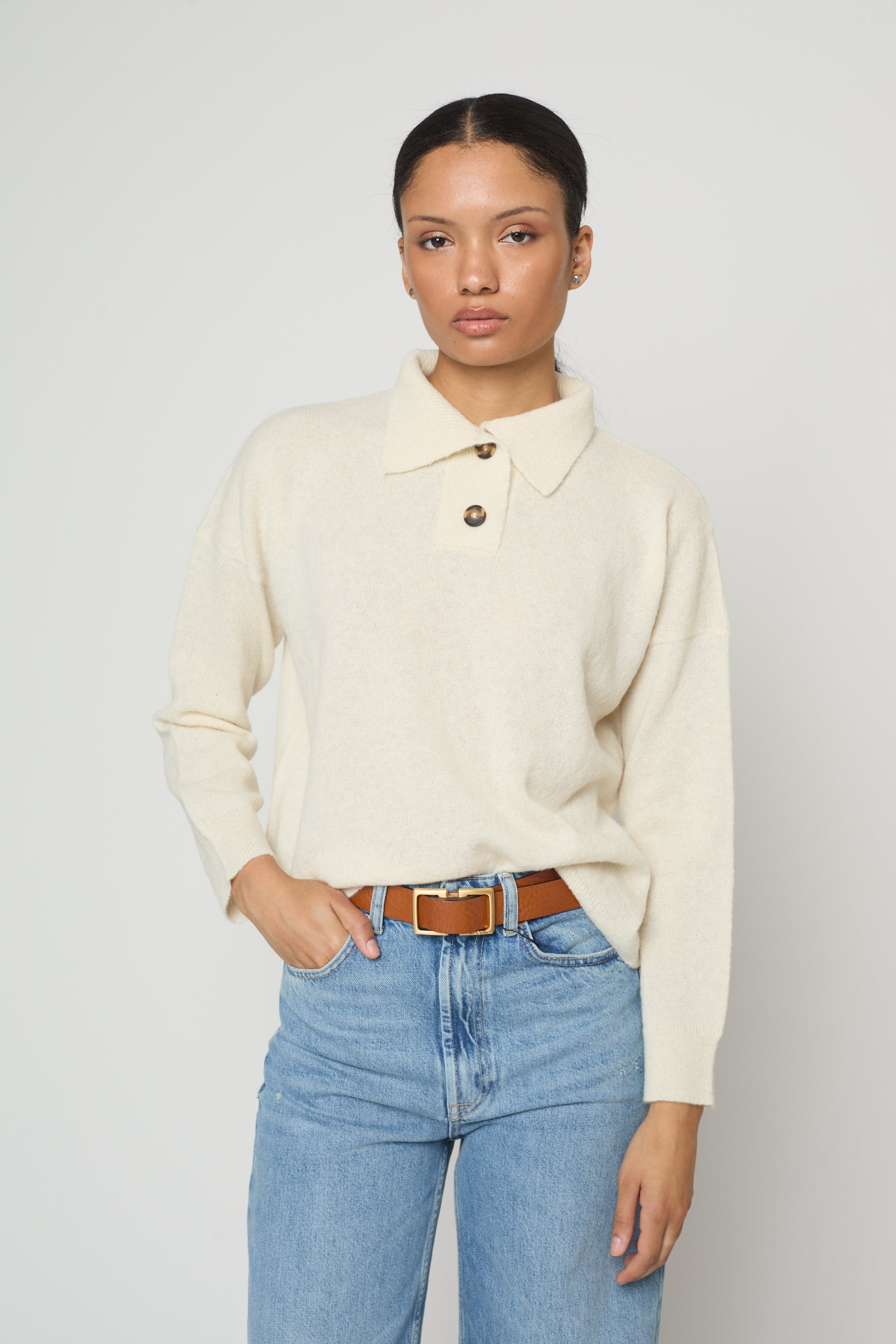 Soft Polo Shirt in Lightweight Alpaca