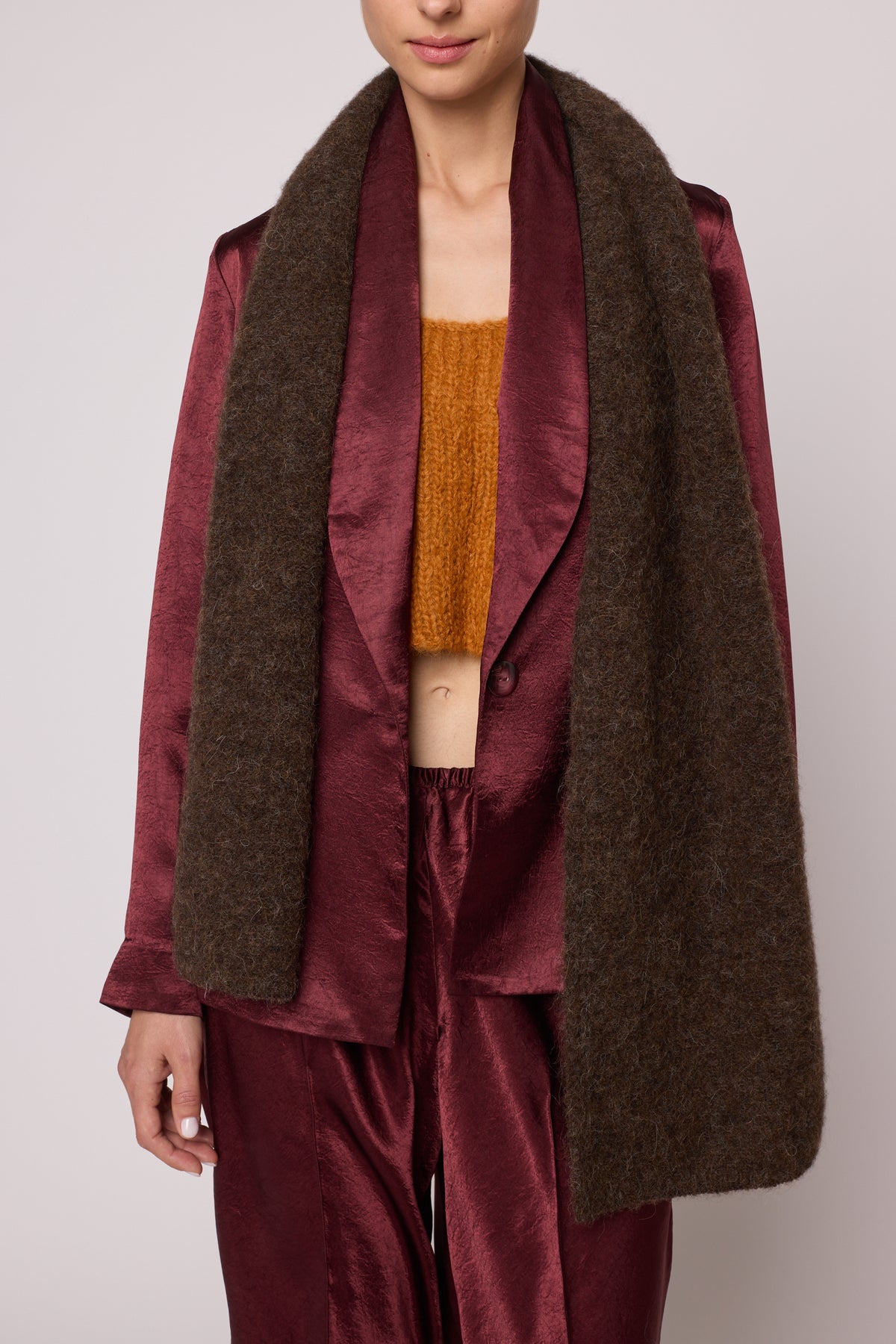 Park Scarf in Washed Alpaca - Brown