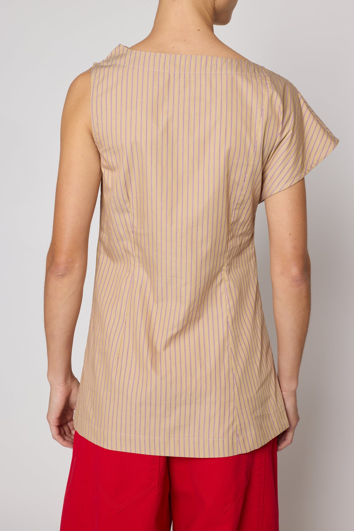 Sienna Asymmetrical Shirt Stripe - Pima Cotton Poplin