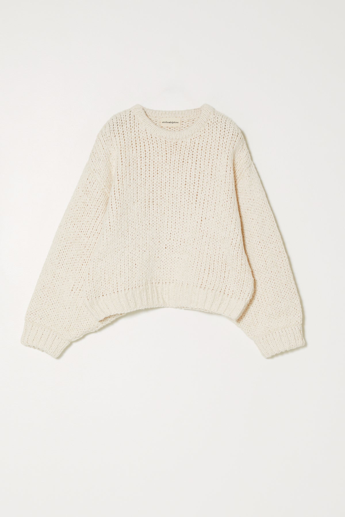 Balloon Sleeve Sweater in Loose Texture Cotton