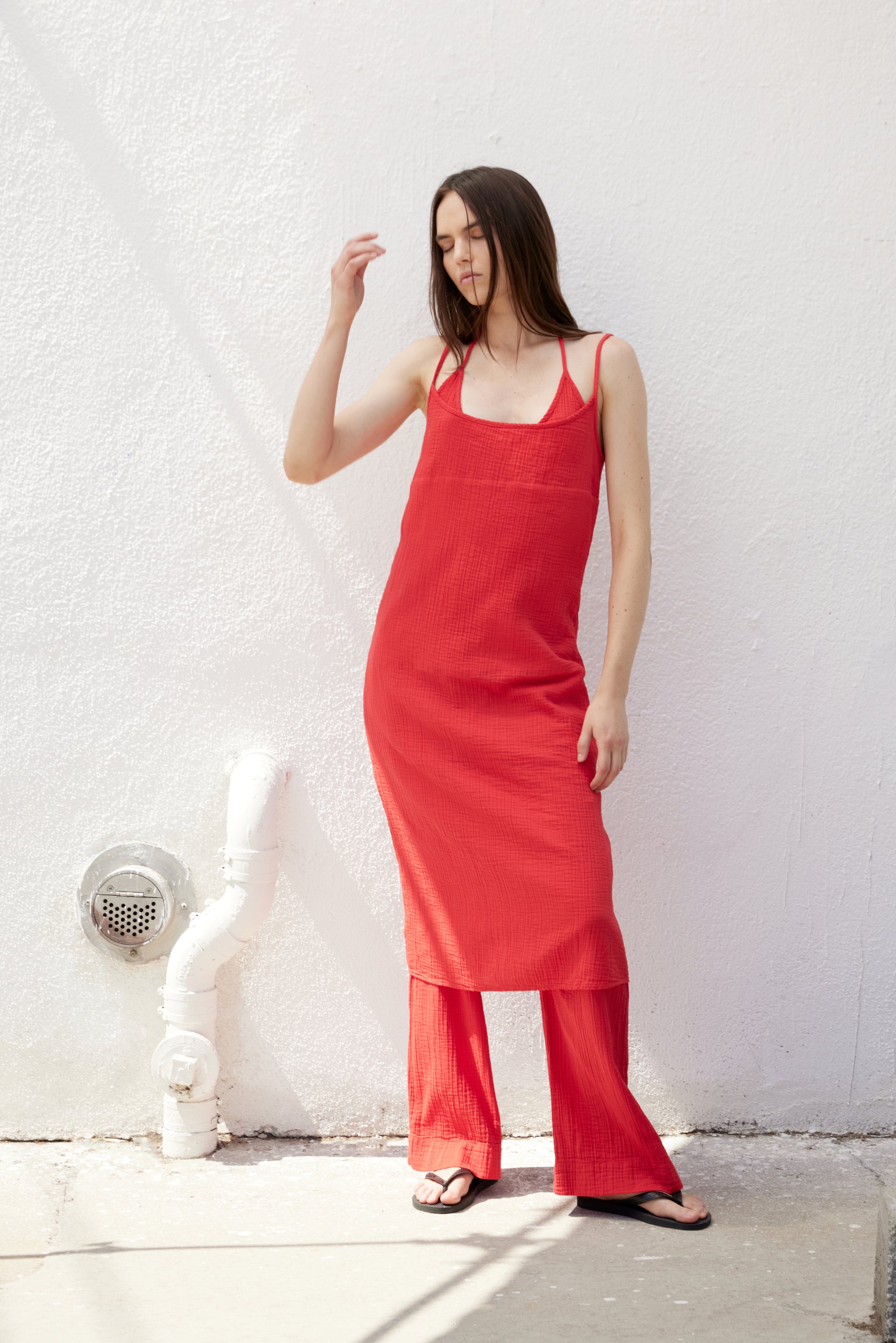 Atelier Delphine Halter Dress in Crinkle Cotton