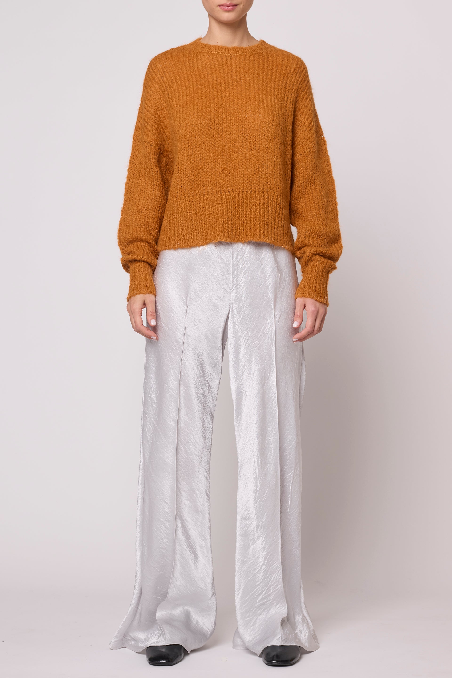 Bailey Top in Suri Alpaca - Burnt Orange