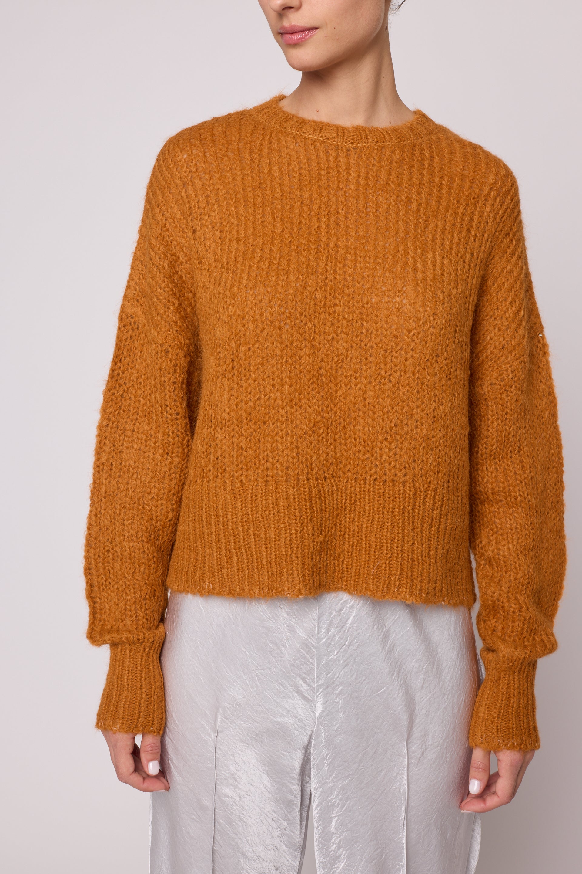 Bailey Top in Suri Alpaca - Burnt Orange