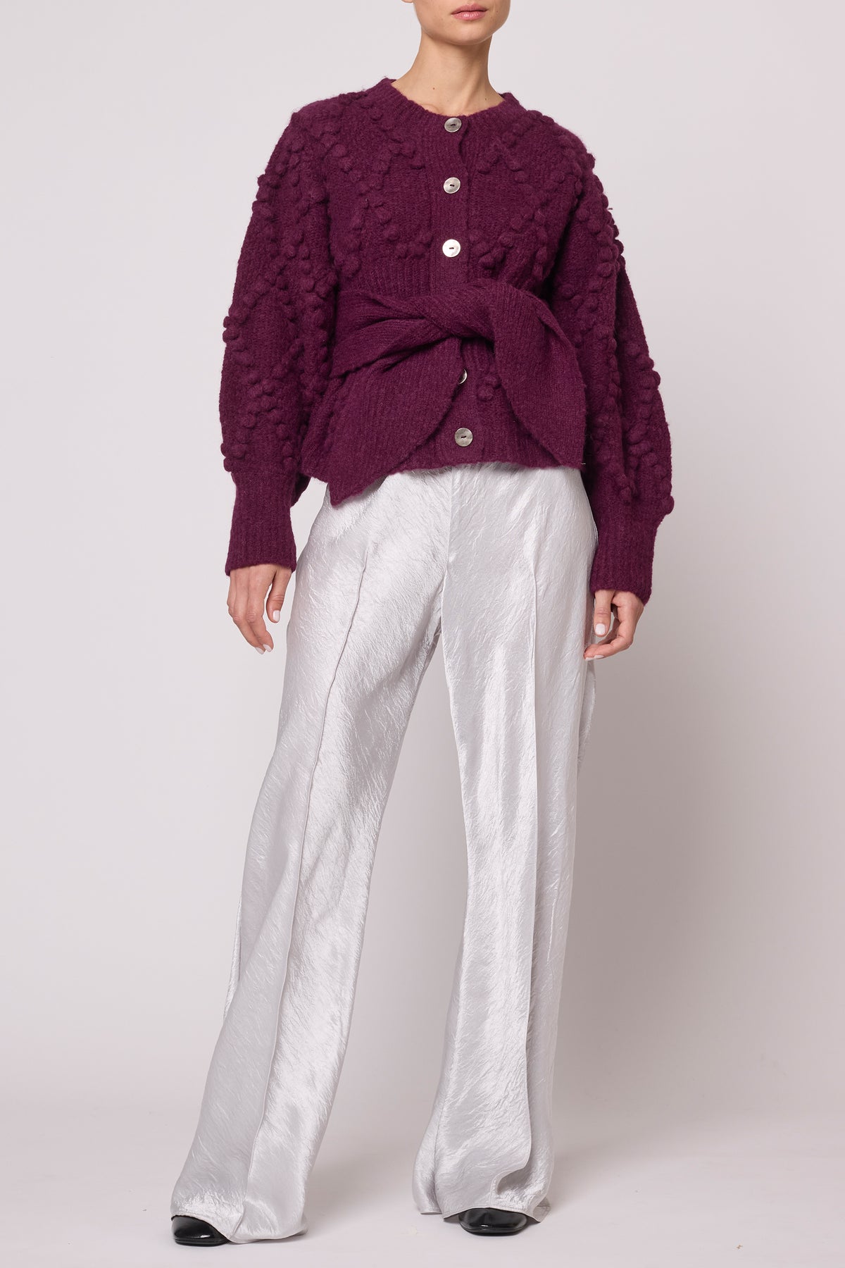 Vernier Cardigan in Supreme Alpaca - Deep Orchid